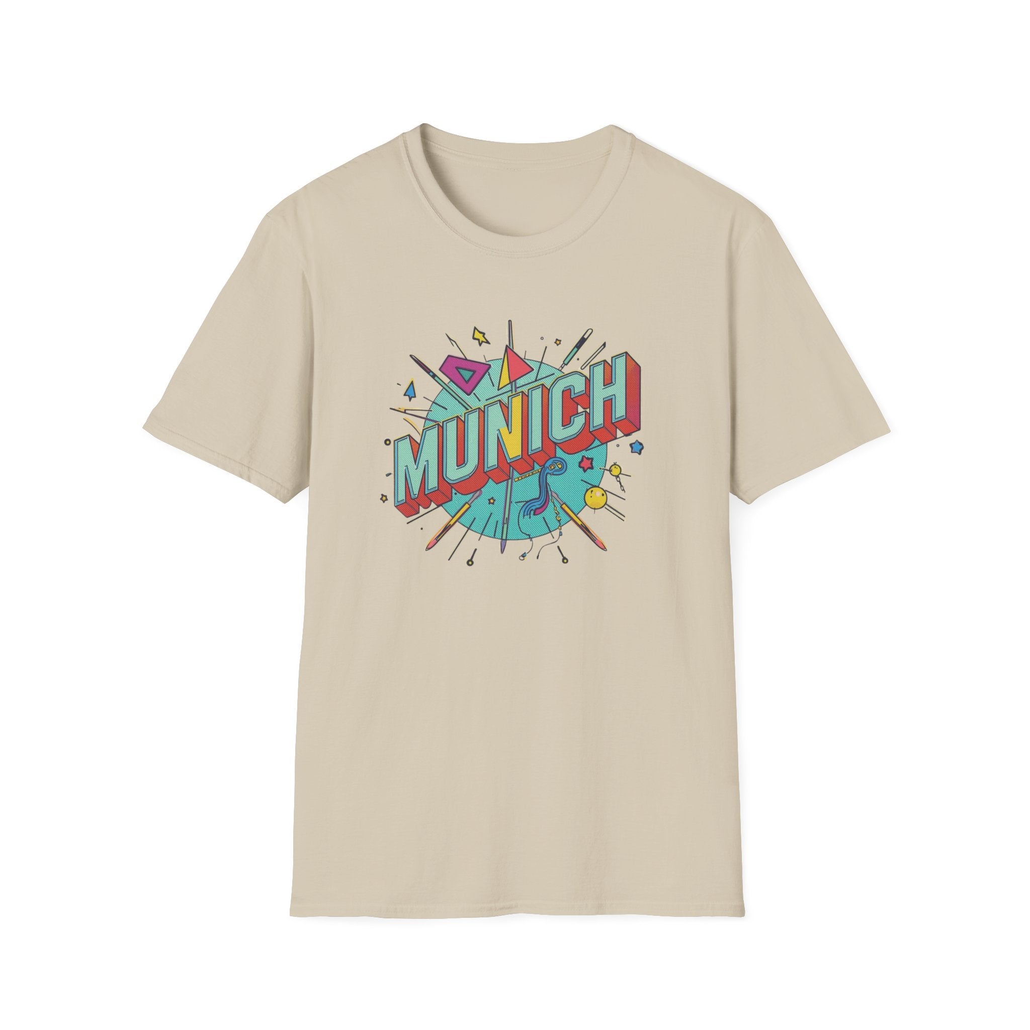 Munich Retro Graphic T-Shirt — Colorful Vintage City Design