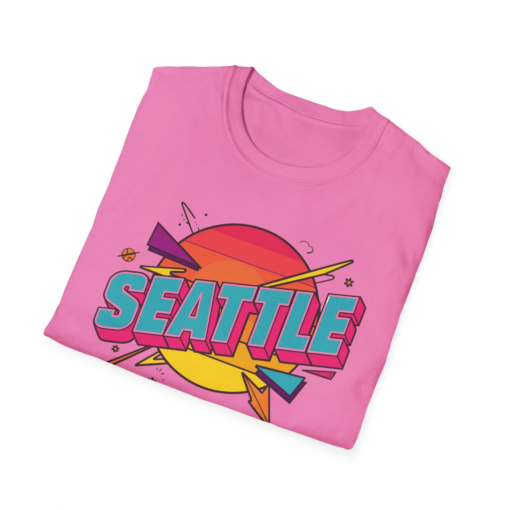 Seattle Retro Sunset T-Shirt — Vintage 80s City Graphic Tee