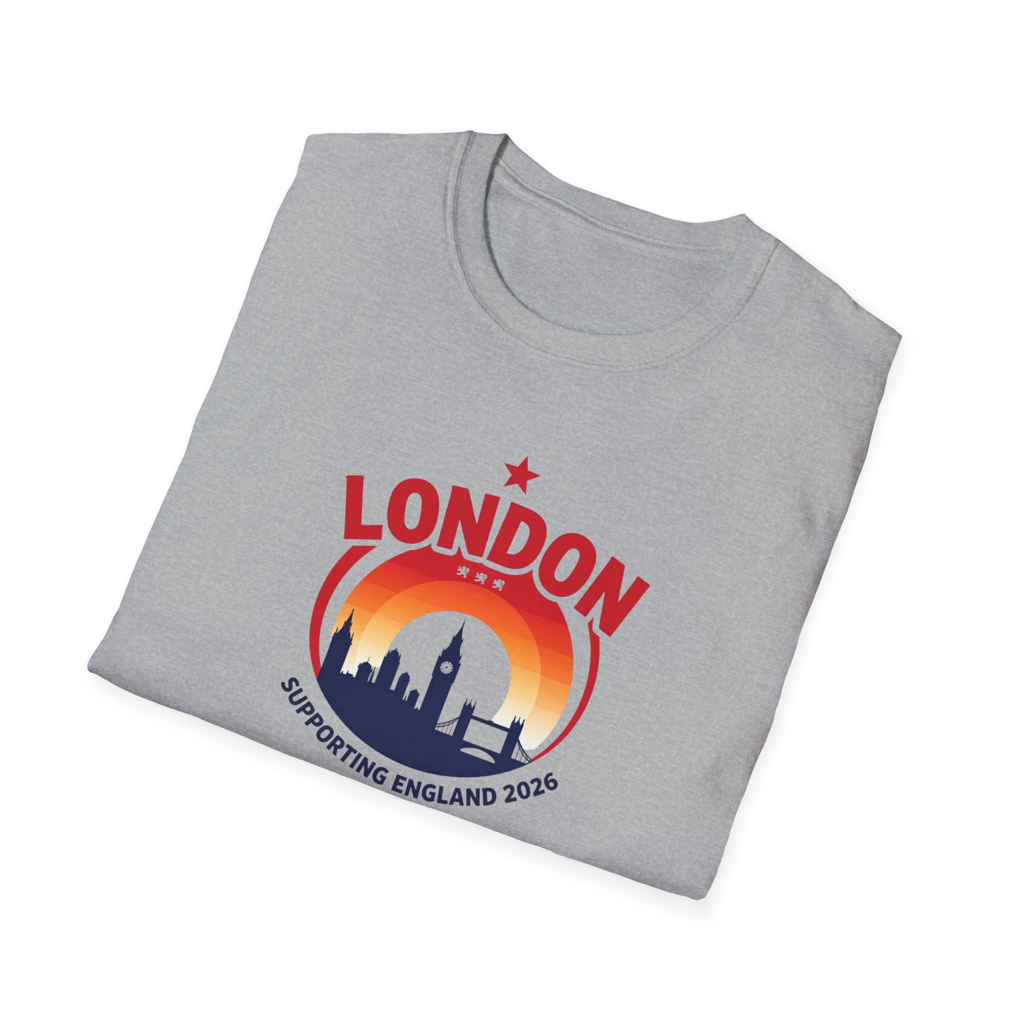 London Skyline World Cup 3 Lions T-Shirt — Supporting England 2026 Sunset Graphic
