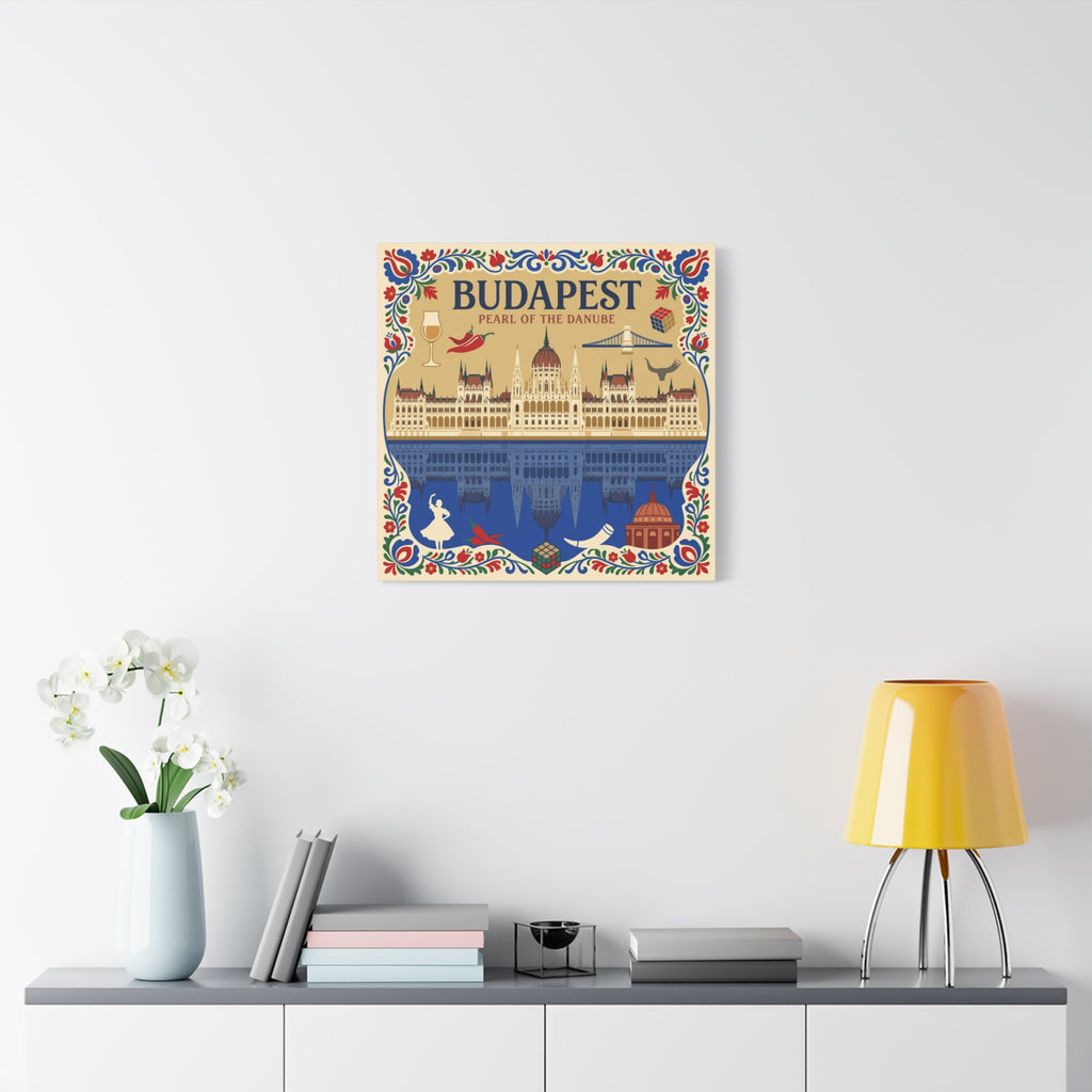 Budapest Pearl of the Danube Stretched Canvas Wall Art