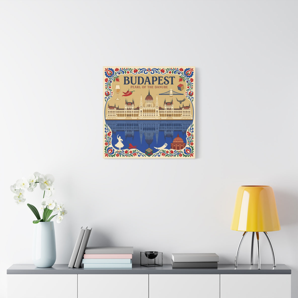 Budapest Pearl of the Danube Stretched Canvas Wall Art