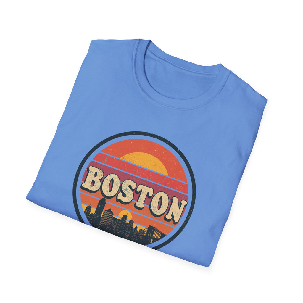 Boston Sunset Skyline T-Shirt — Vintage Retro City Tee