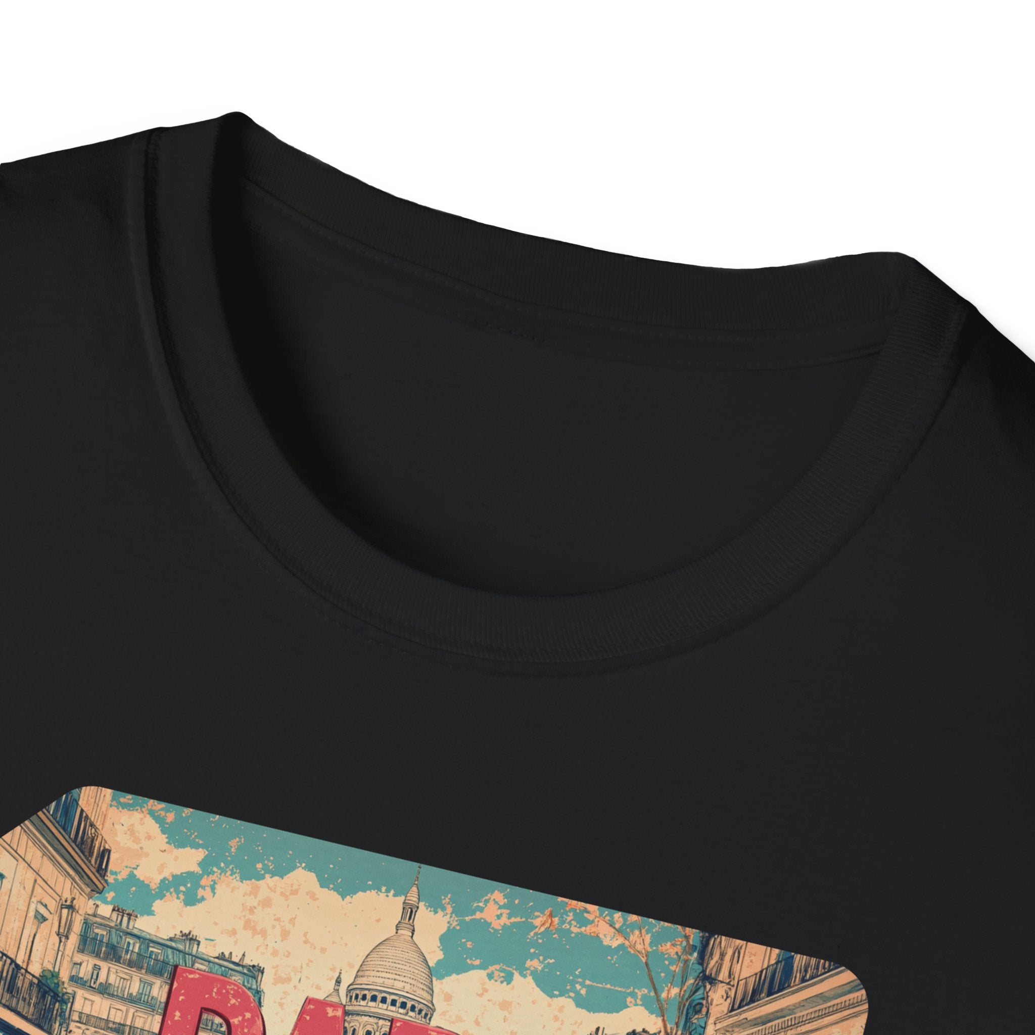 Paris Retro Street Scene T-Shirt | Vintage Parisian Graphic