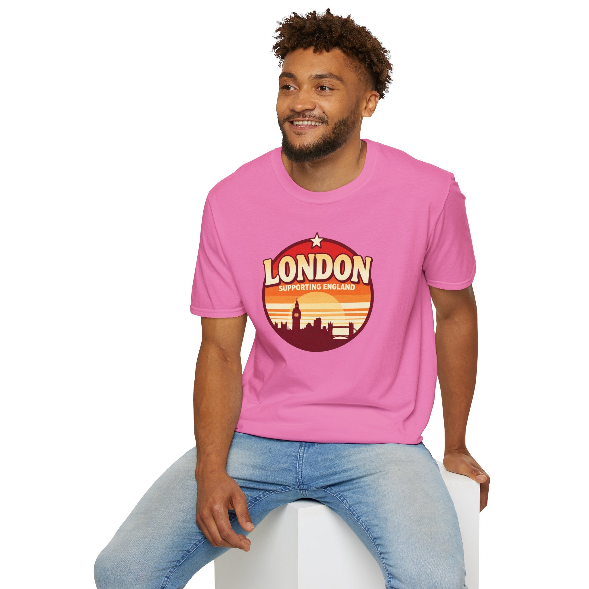 London Skyline T‑Shirt — Supporting England Retro Sunset Graphic