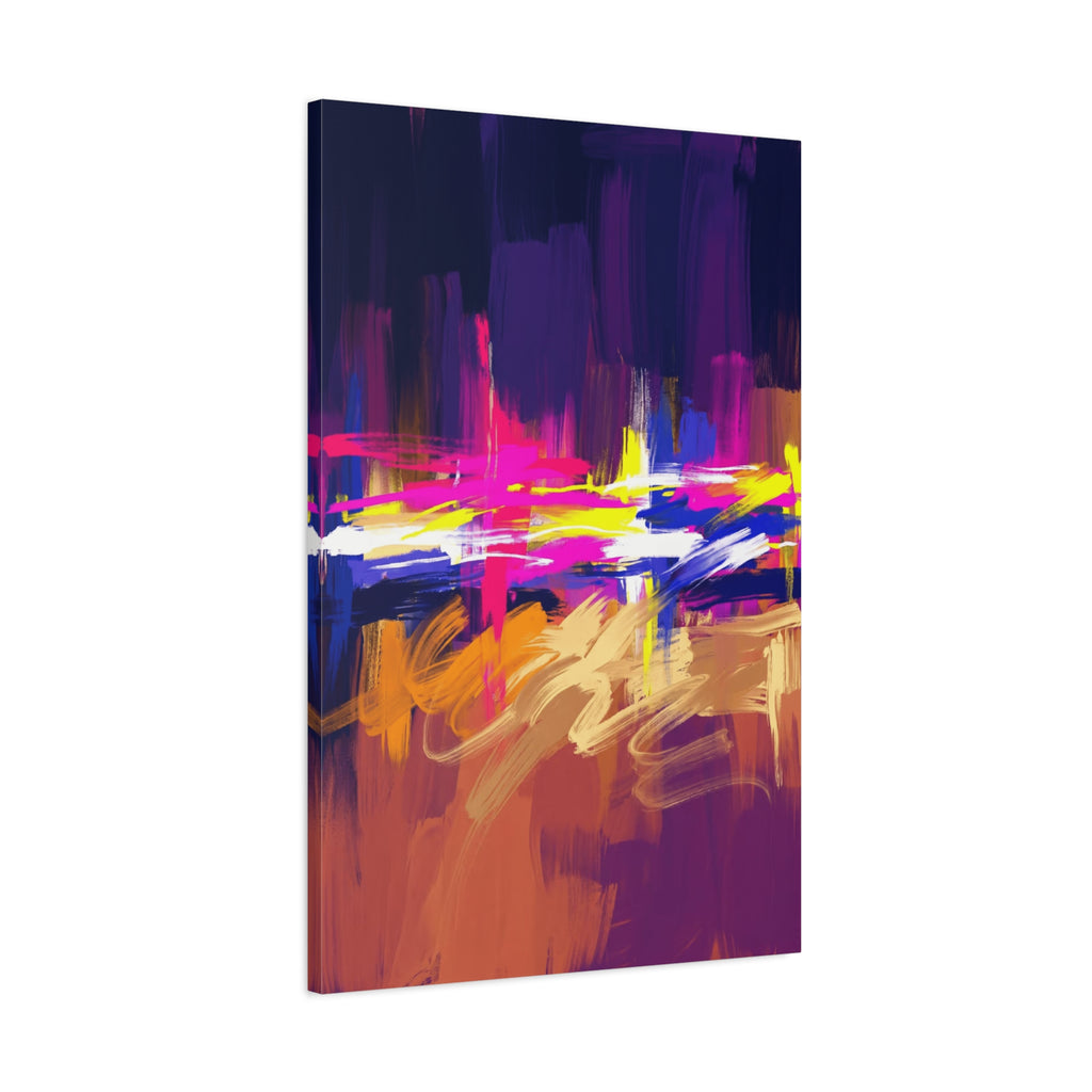 Abstract Neon Horizon inspired by Las Vegas and Mojave Desert contrast Canvas