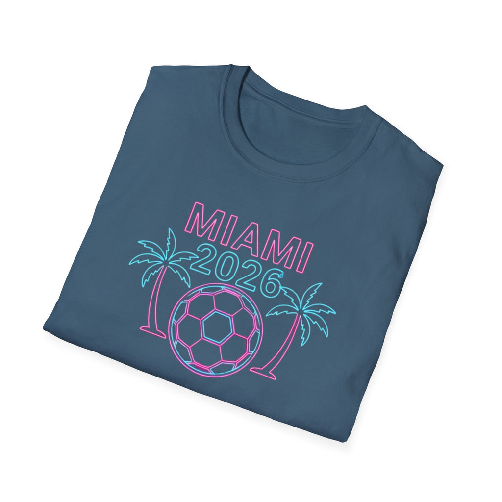 Miami 2026 Soccer T-Shirt — Neon Palm Beach Tournament Tee