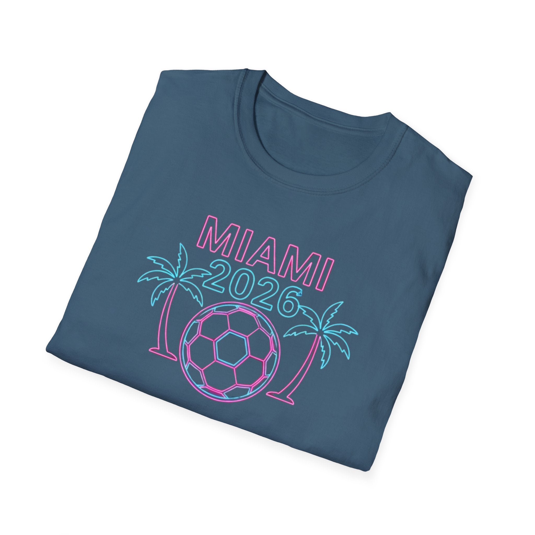 Miami 2026 Soccer T-Shirt — Neon Palm Beach Tournament Tee