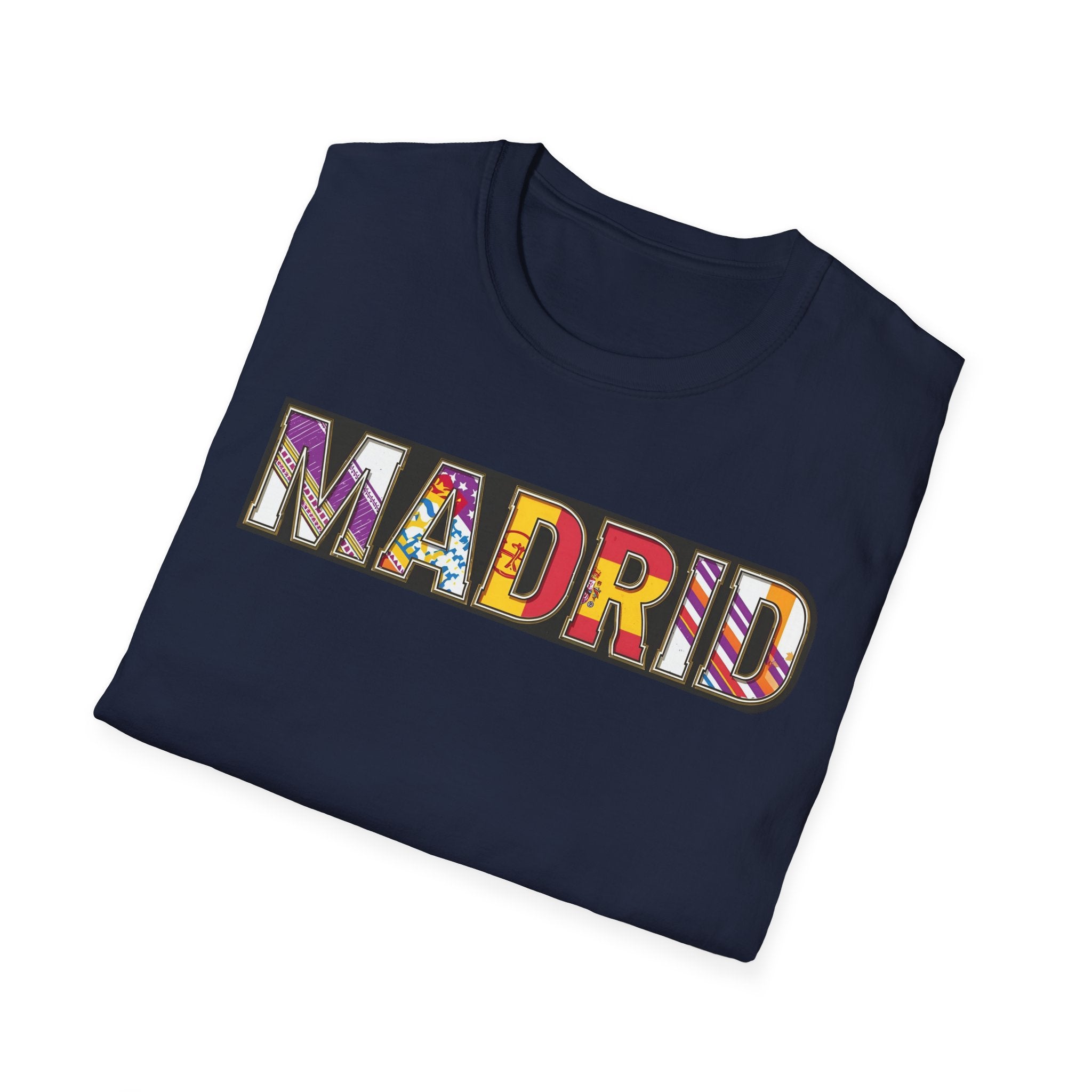 Madrid Colorful Lettering T-Shirt | City Typography Travel Shirt