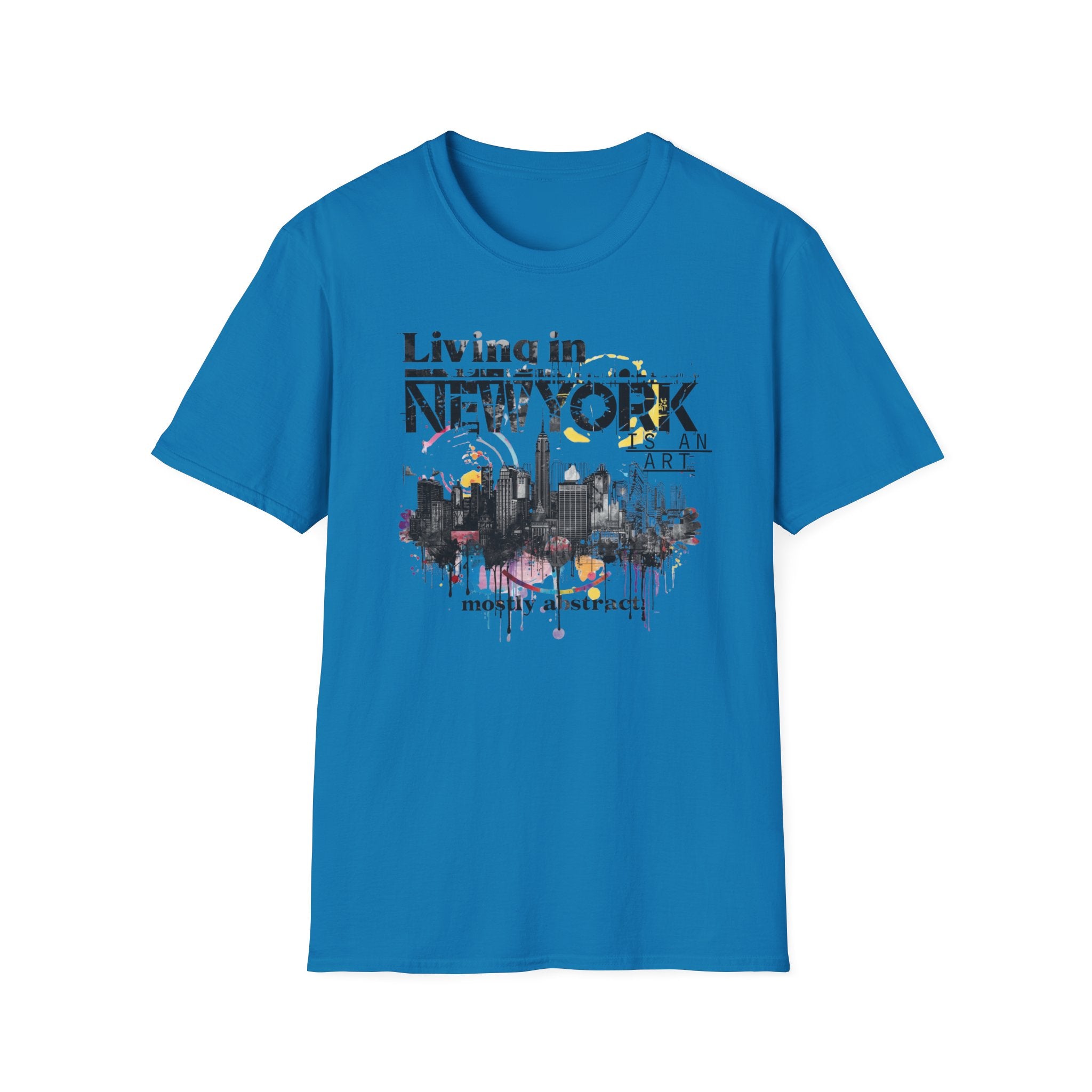 New York Skyline T-Shirt — 'Living in New York' Urban Watercolor Tee
