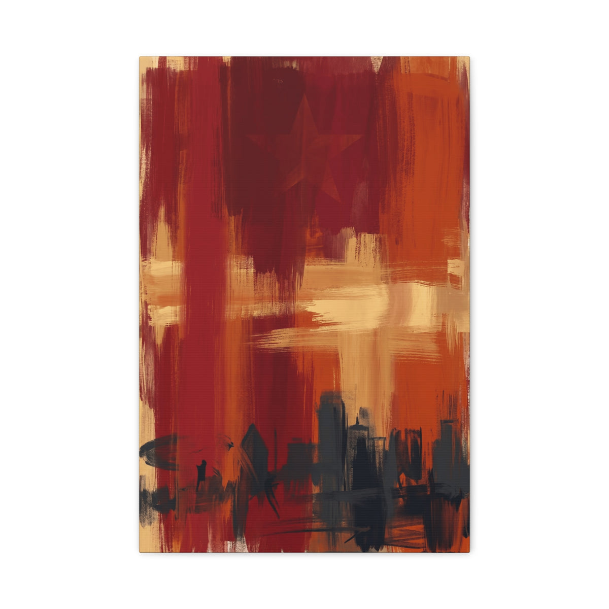 Abstract Sunset and colour field inspired by Dallas and Texas cultural identity