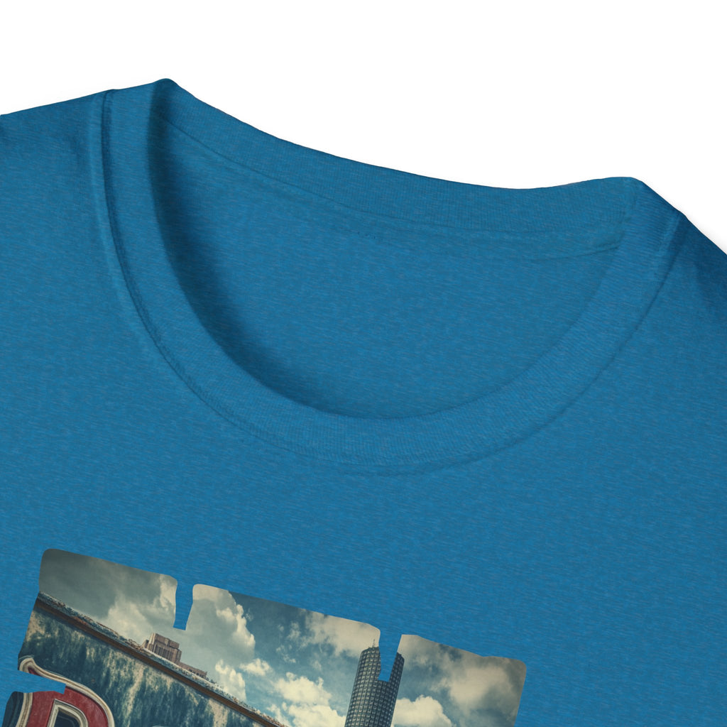Boston Neon Sign T-Shirt | Cityscape Vintage Photo Tee