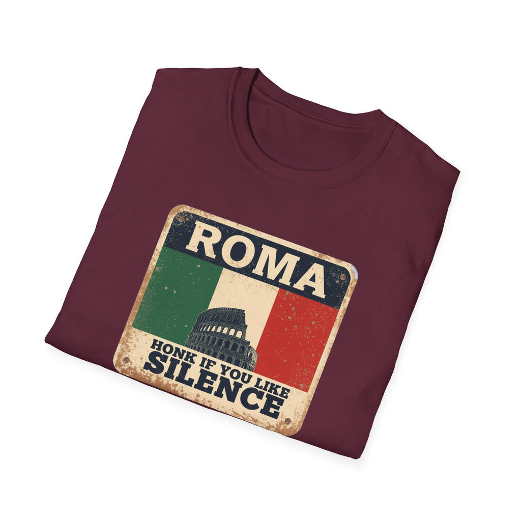 Roma Vintage Italy T-Shirt — "Honk If You Like Silence" Retro Rome Tee
