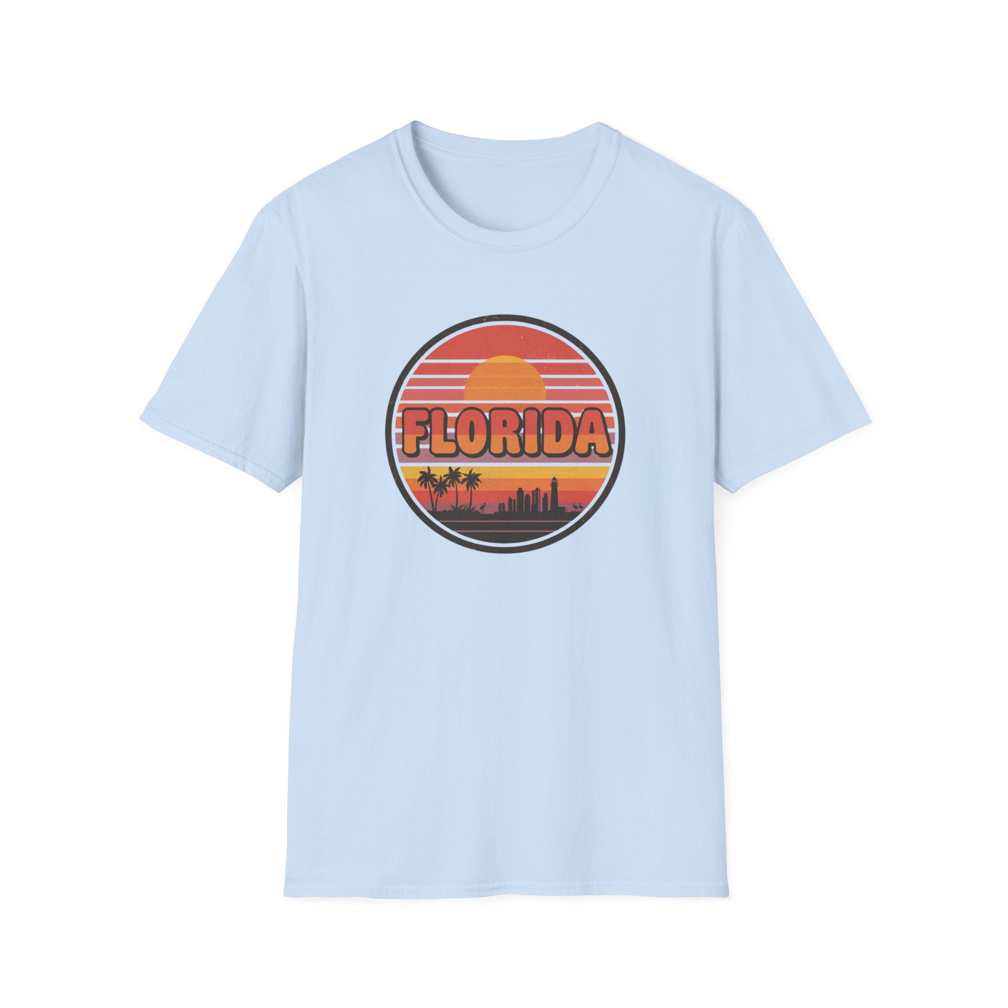 Florida Sunset T-Shirt — Retro Palm Beach Skyline Tee