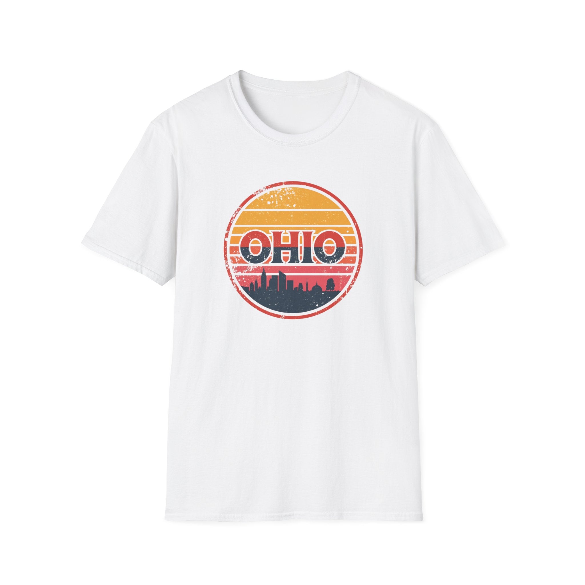 Ohio Retro Sunset T-Shirt — Vintage State Skyline Tee