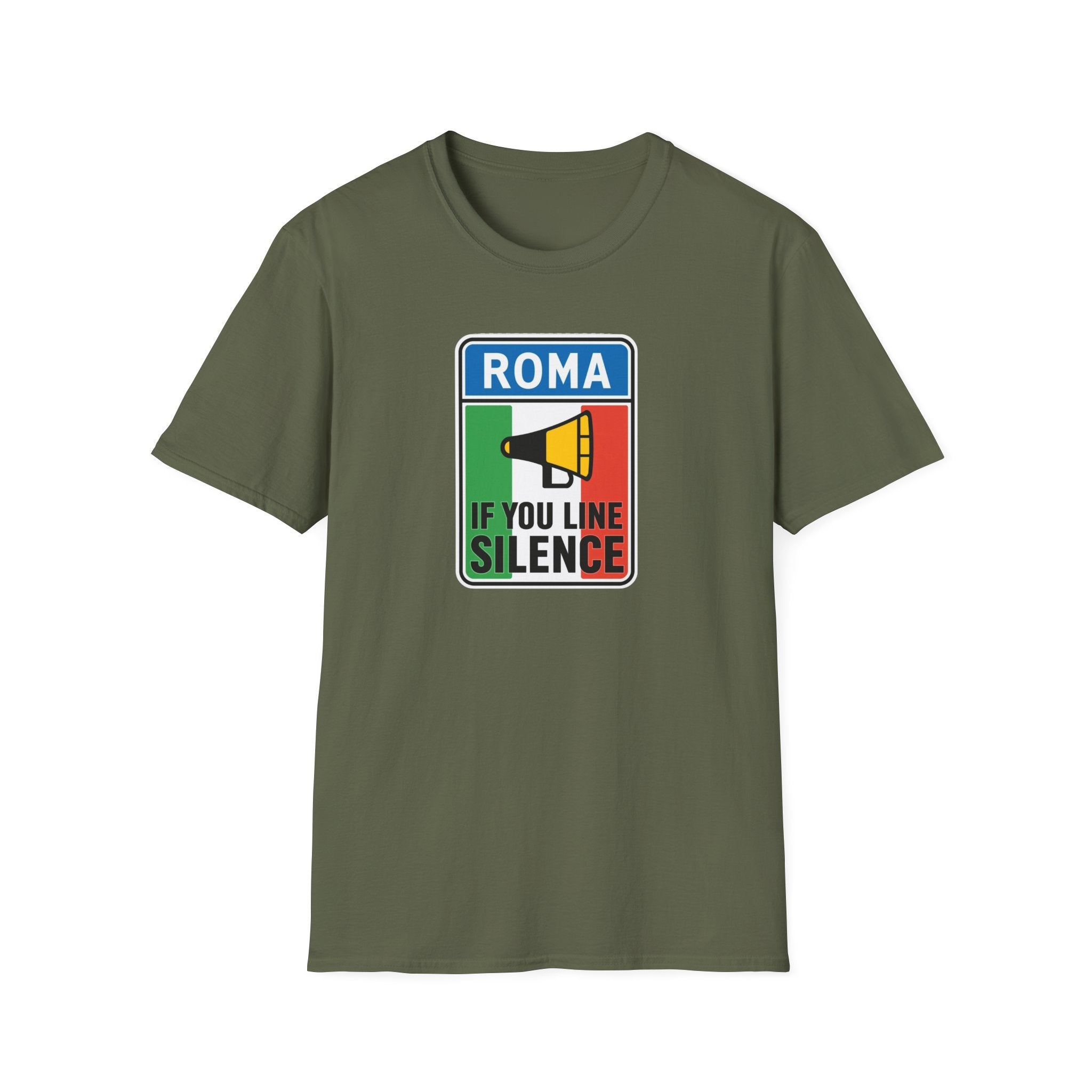 Roma Italian "Honk if you like silence" Unisex Softstyle T-Shirt
