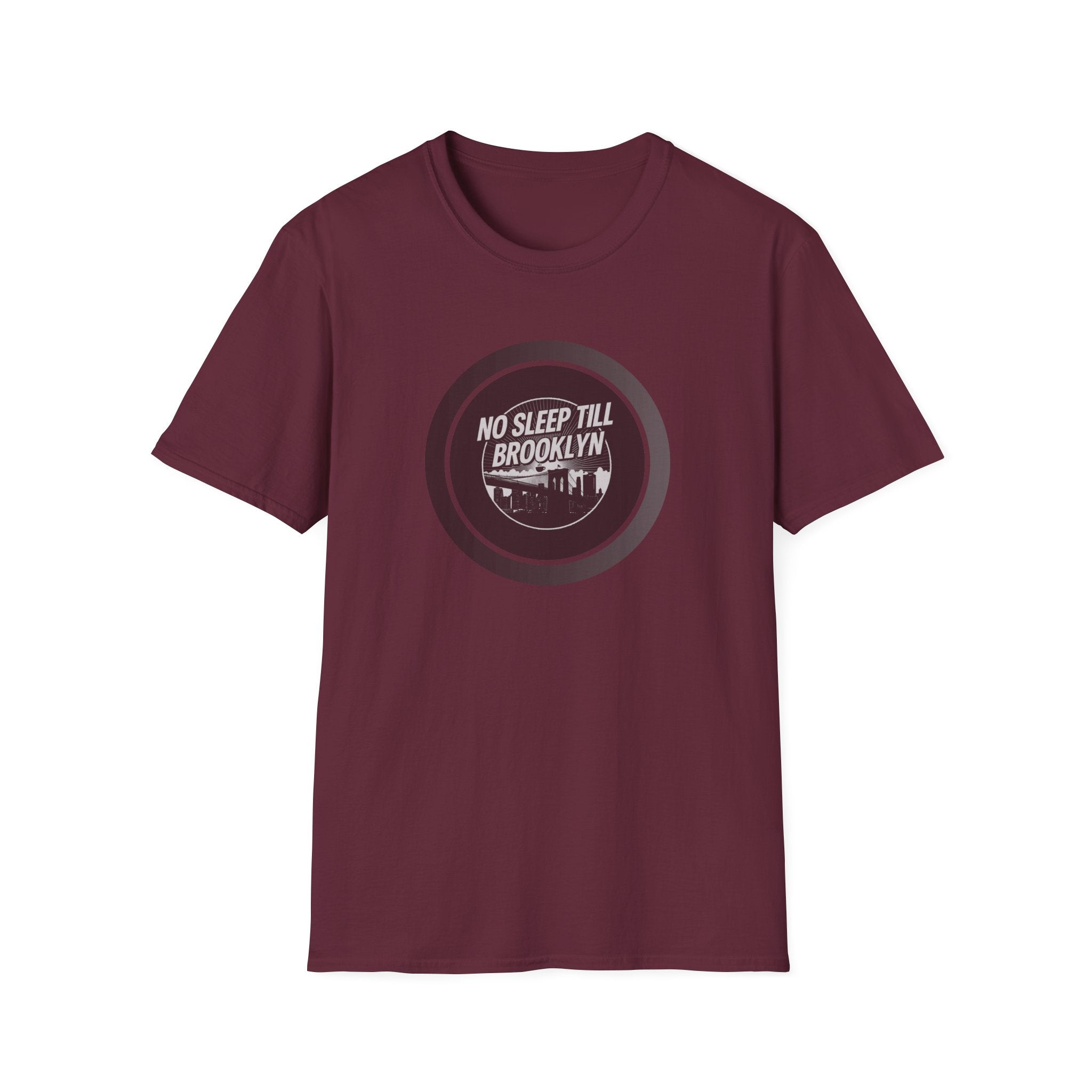 No Sleep Till Brooklyn T-Shirt | Retro NYC Skyline Circle Logo