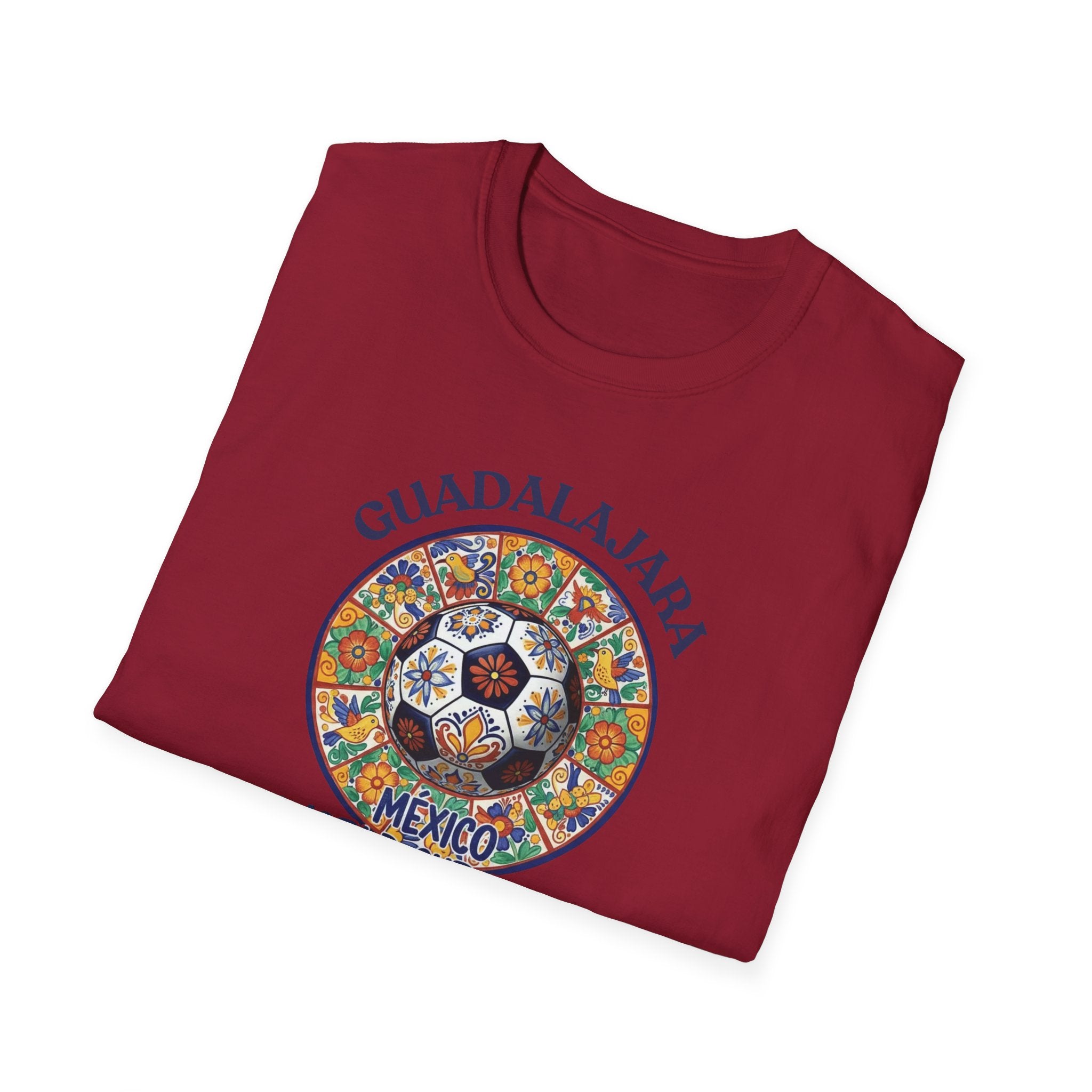 Guadalajara Mexico World Cup 2026 Soccer T-Shirt — Colorful Aztec Ball Design