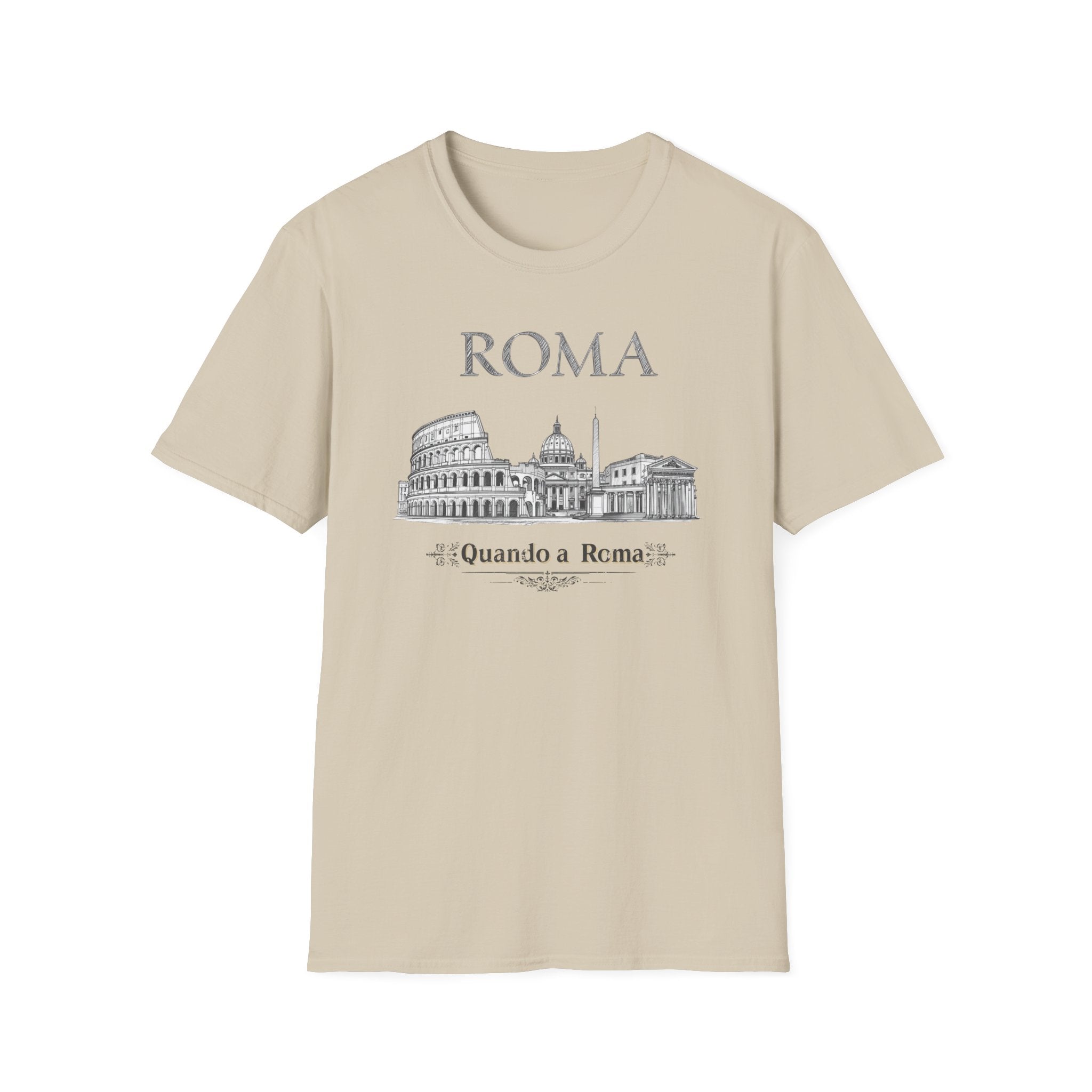 Roma skyline illustration T-Shirt | Colosseum Vatican Stencil