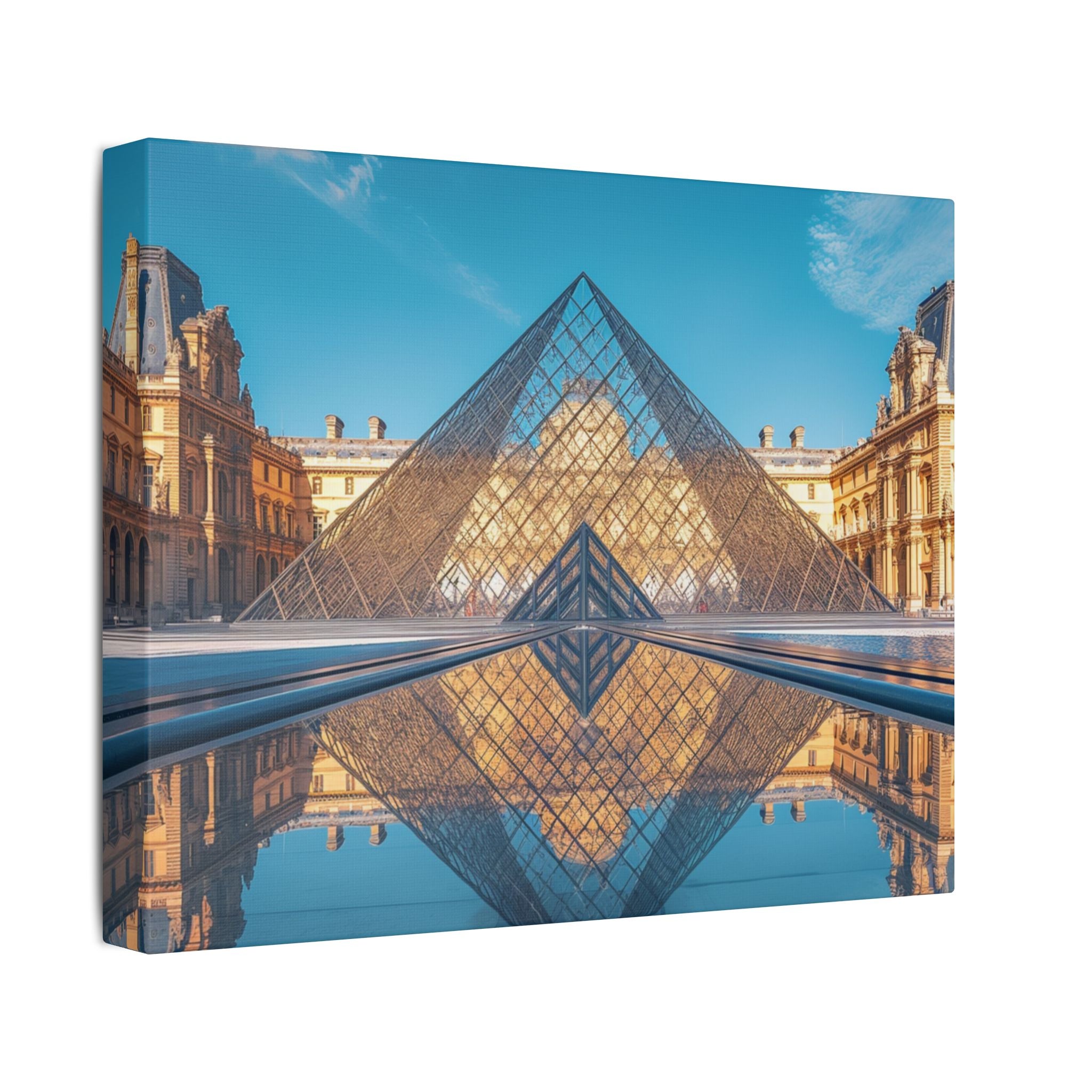 Louvre Glass Pyramid Canvas Print — Paris Travel Wall Art