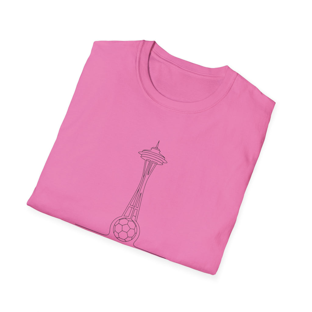 Seattle Space Needle Sketch T-Shirt — Minimalist 'Seattle World Cup 2026' Souvenir Tee