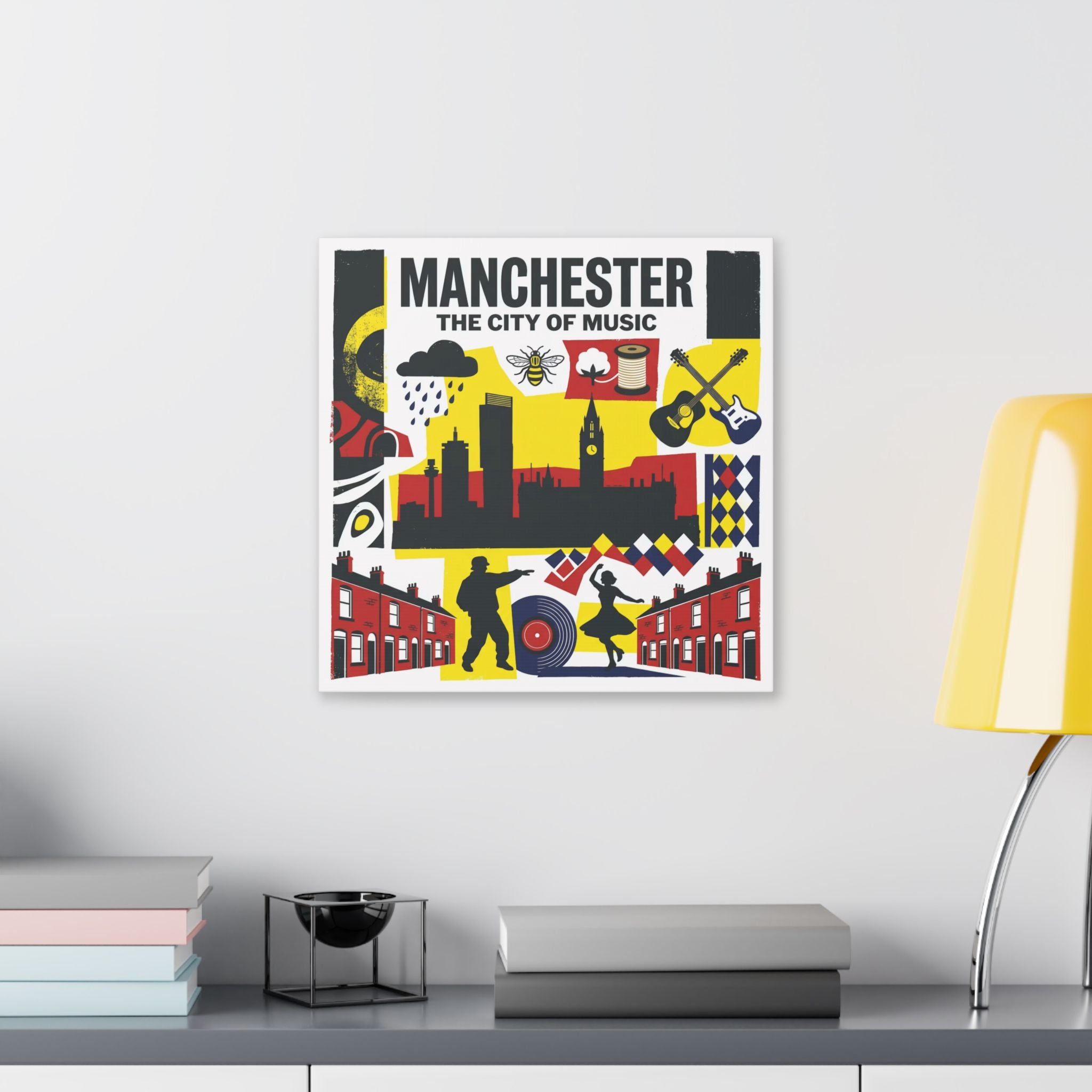 Manchester — The City of Music Stretched Canvas Wall Art