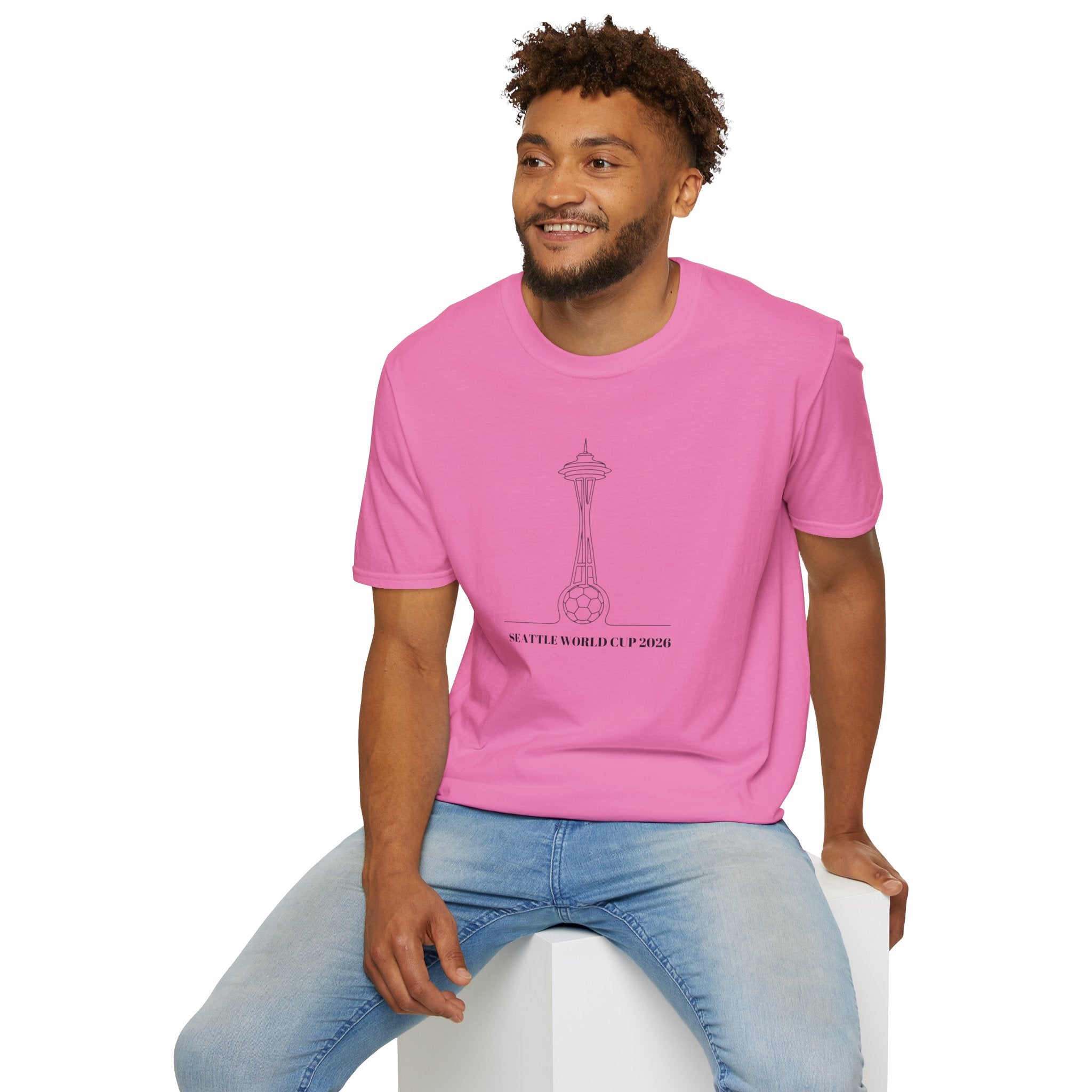 Seattle Space Needle Sketch T-Shirt — Minimalist 'Seattle World Cup 2026' Souvenir Tee