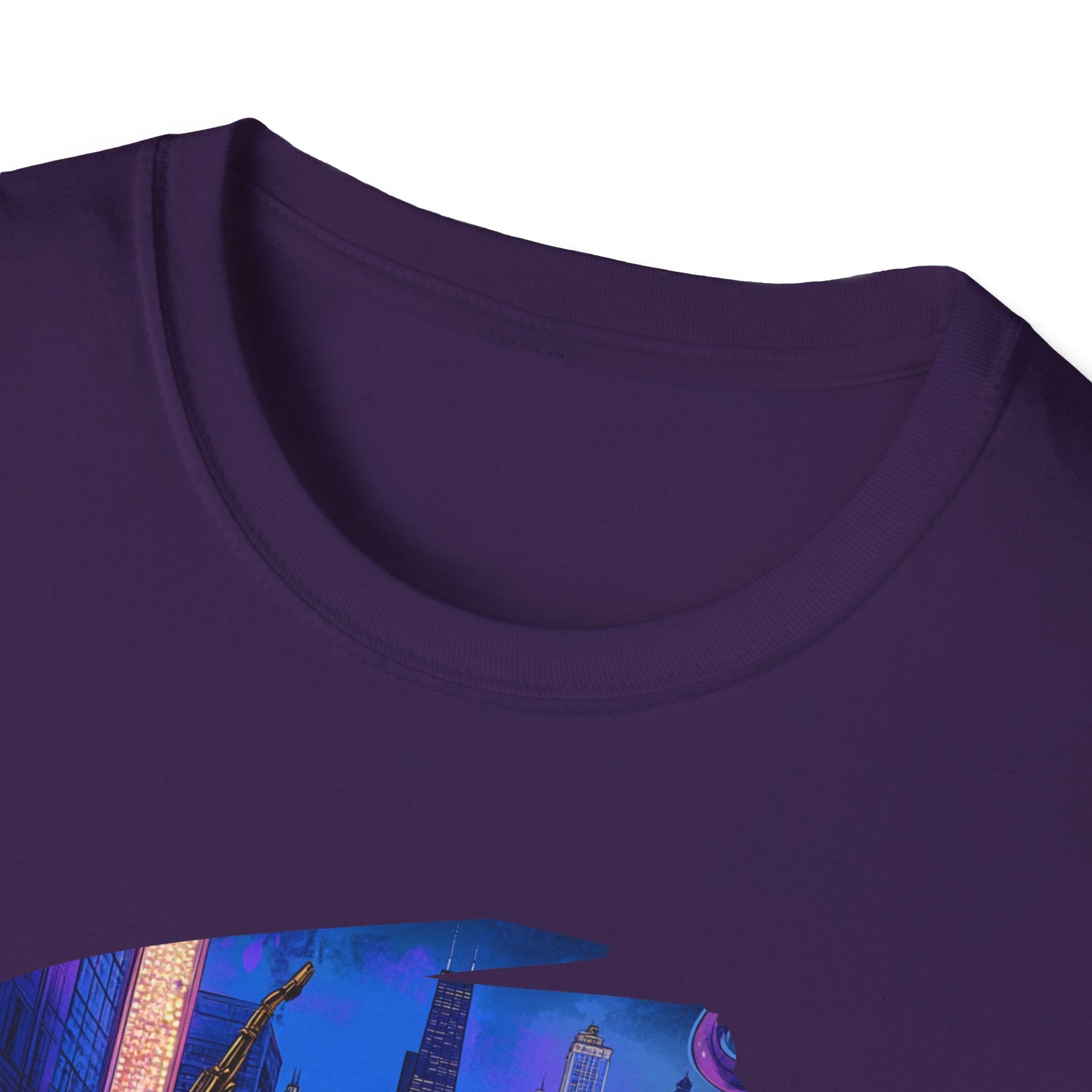 Chicago Neon Skyline T-Shirt | Cityscape Night Design