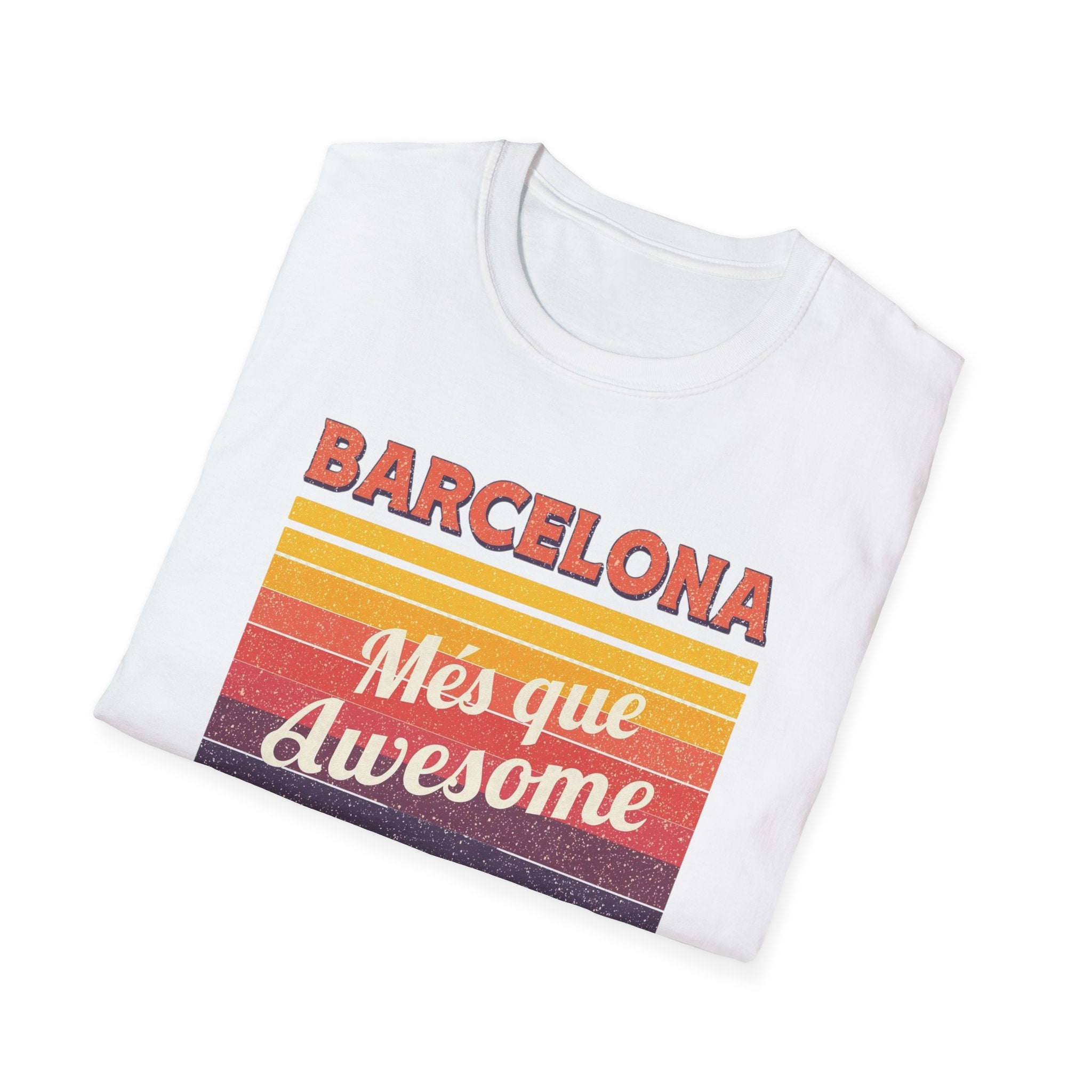 Barcelona "Més que Awesome" Retro Stripe T-Shirt