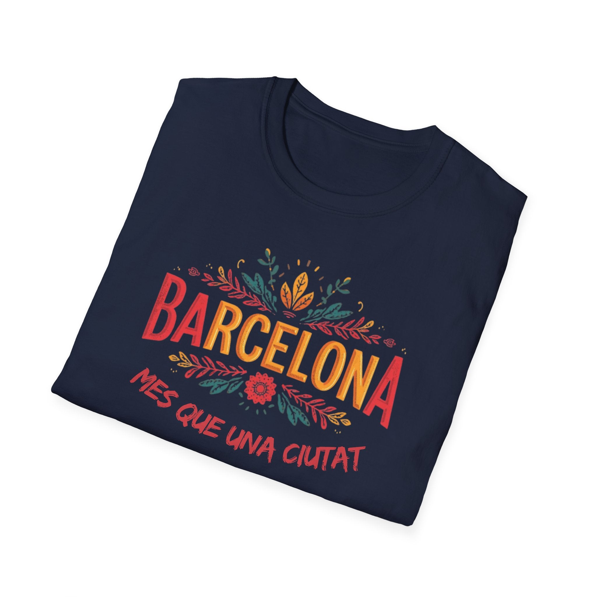 Barcelona floral script T-Shirt | Més que una ciutat, Catalonia travel tee