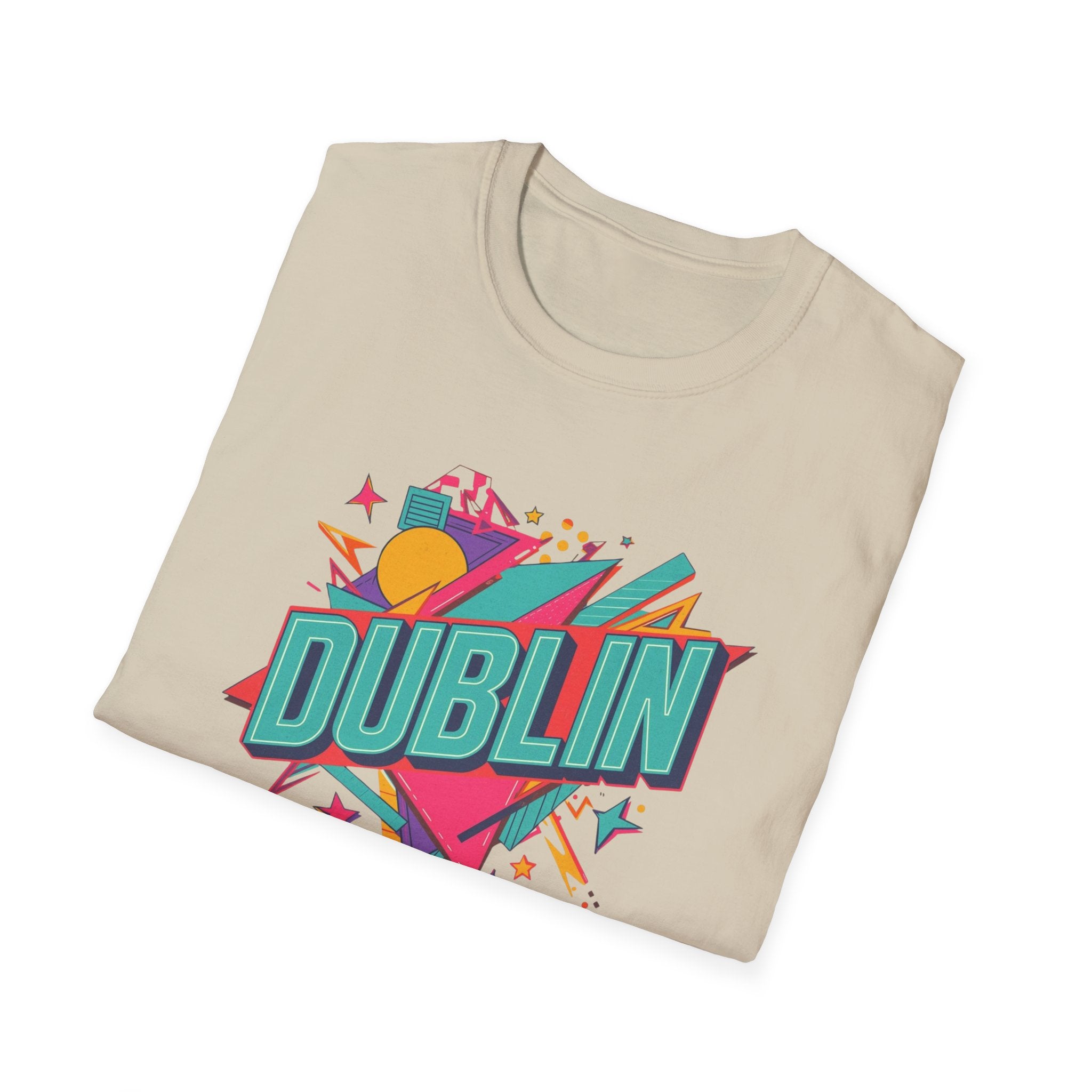 Dublin Retro Graphic T-Shirt — Bright 80s Style City Souvenir