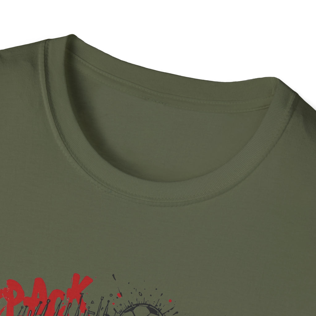 Pack Mas T-Shirt | Skull Mask Illustration, Horror Dripping Text