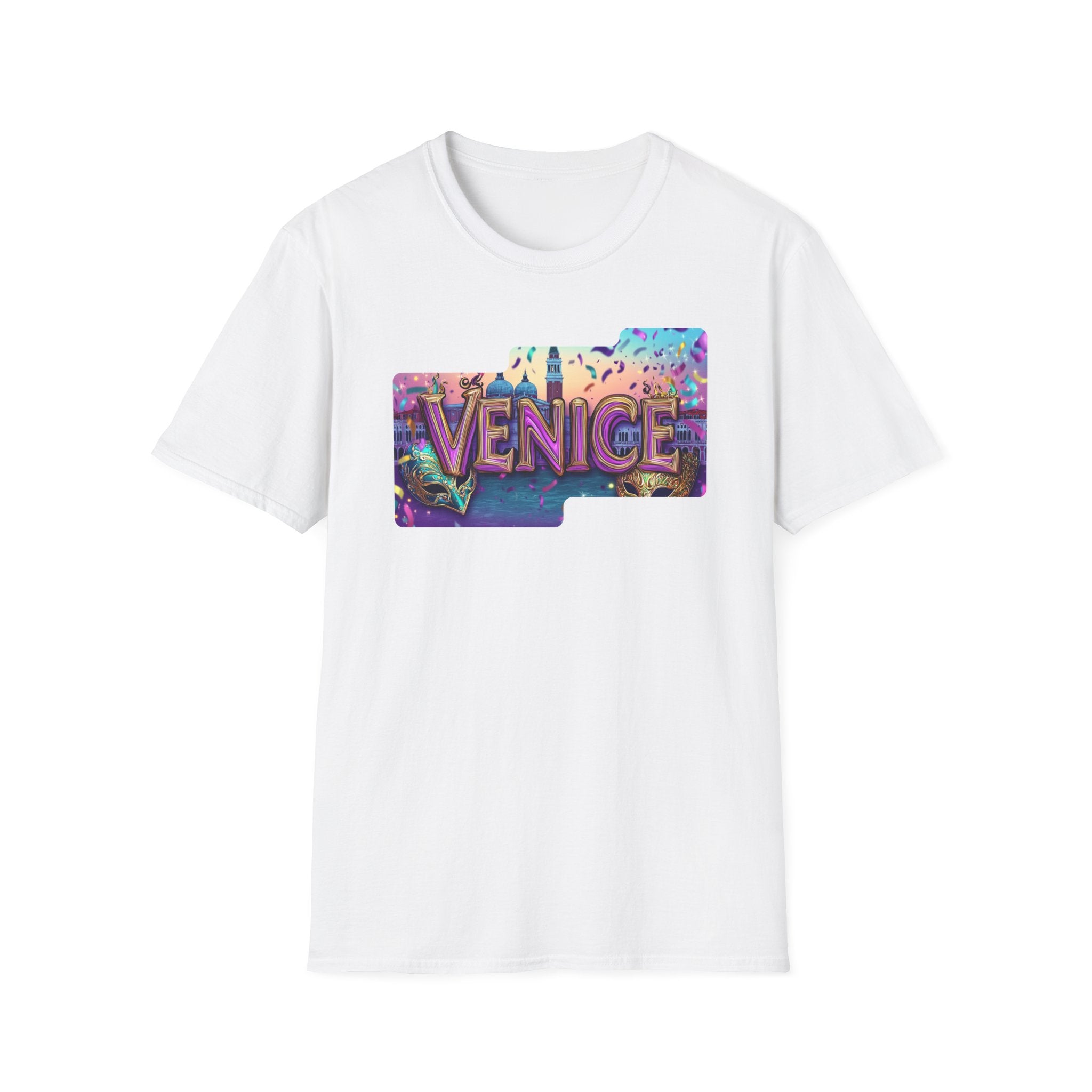 Venice Retro Neon Block T-Shirt | City Travel Souvenir
