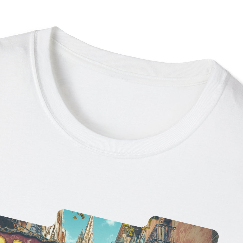 Barcelona Cityscape T-Shirt | Vintage Sign Travel Tee