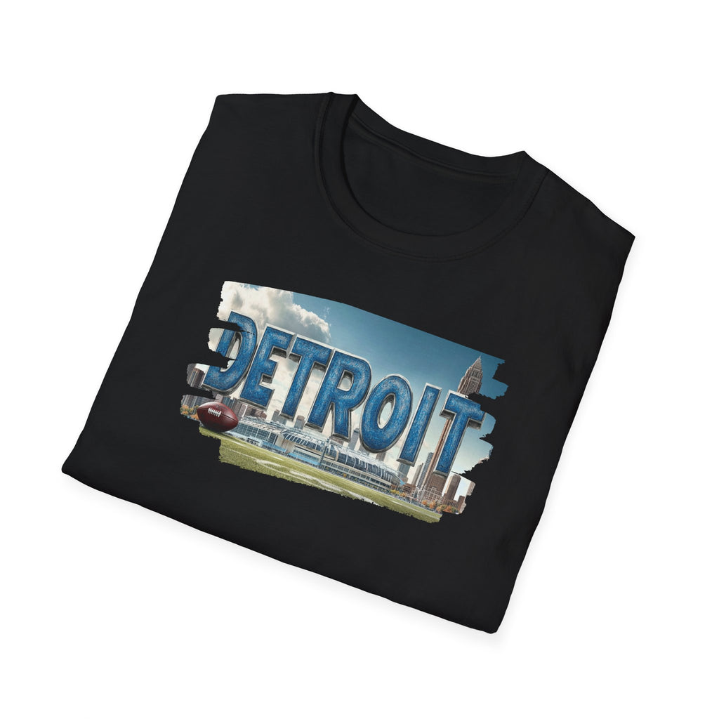Detroit city skyline brushstroke T-Shirt | Motor City typography