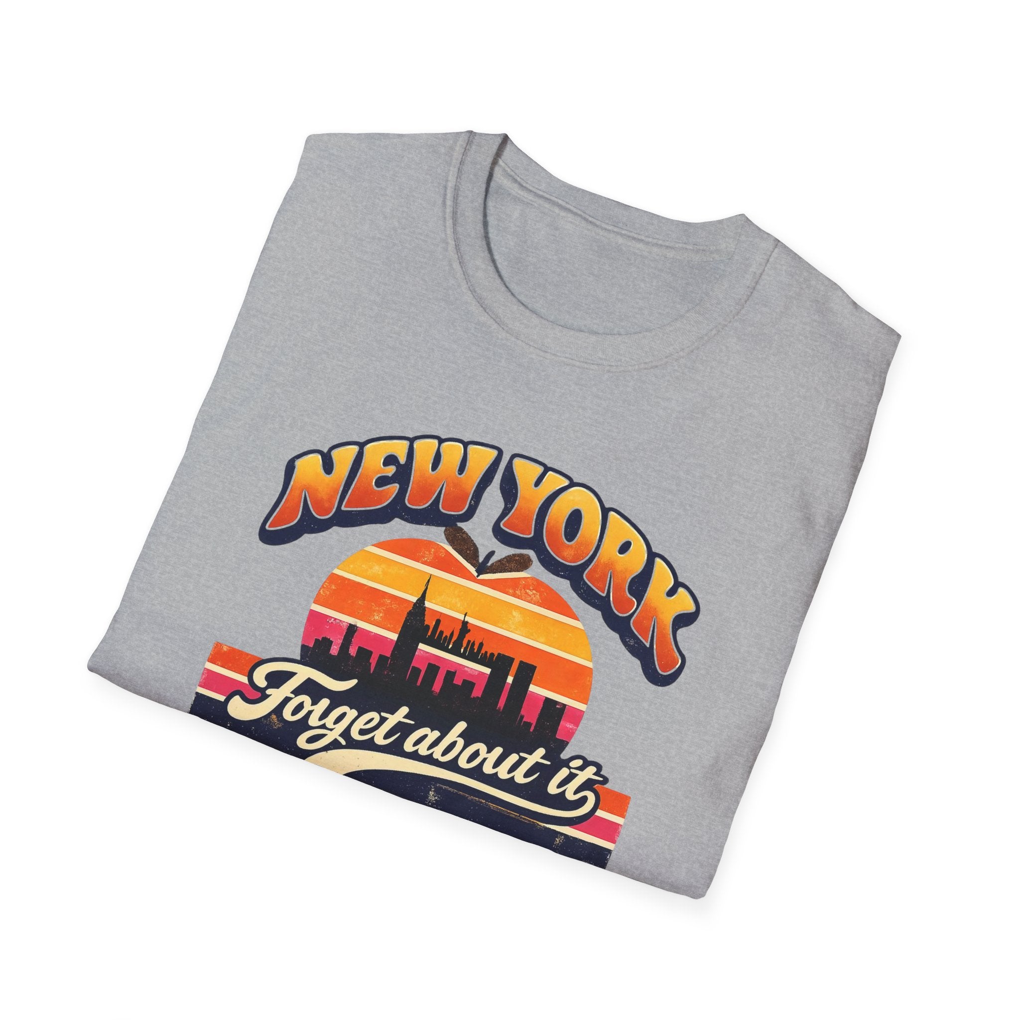 New York "Forget About It" Retro Sunset T-Shirt