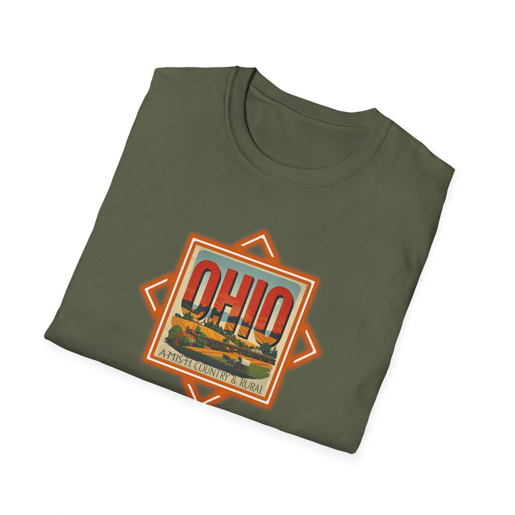 Ohio Vintage Travel Badge T-Shirt | Scenic State Skyline Tee