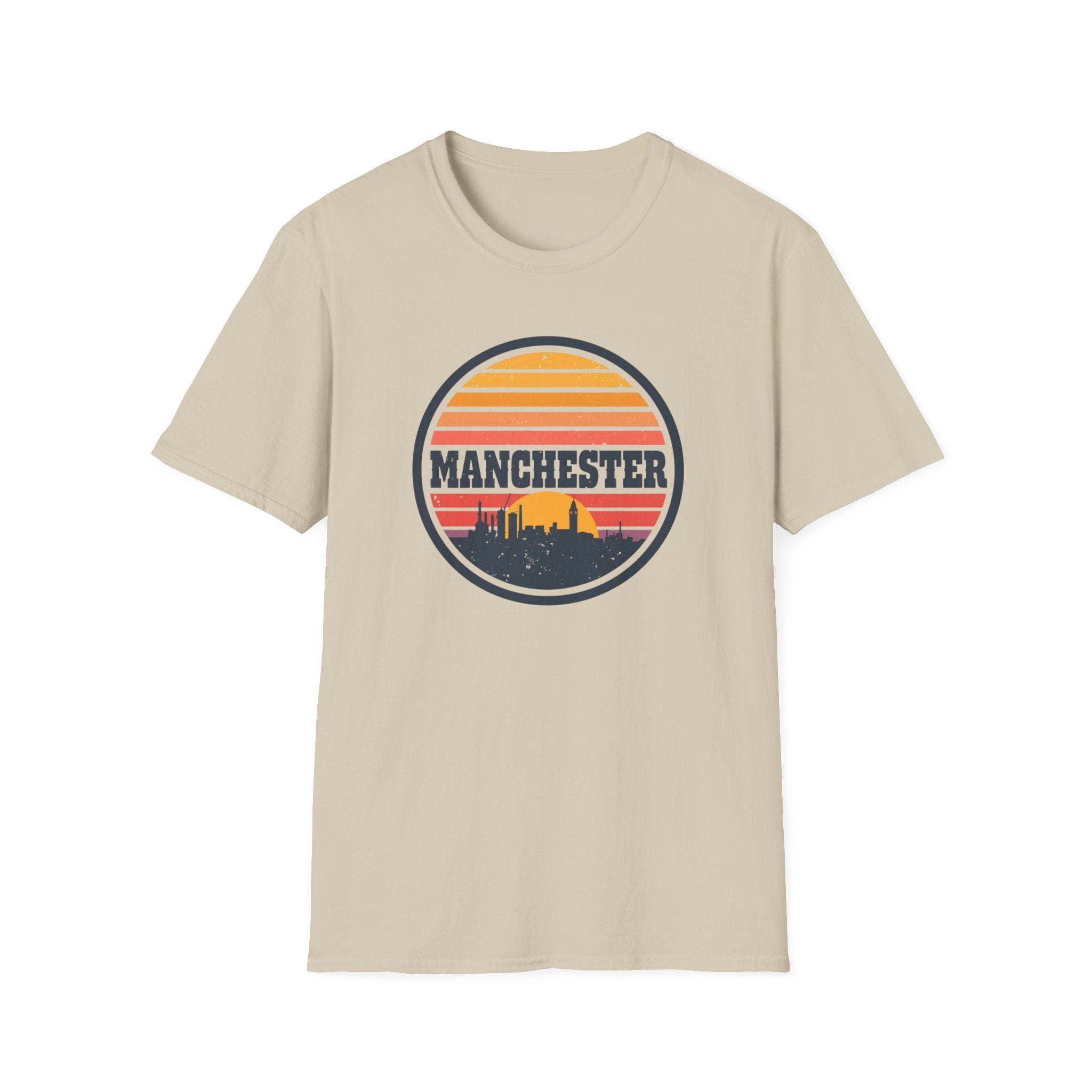 Manchester Skyline T‑Shirt — Retro Sunset City Tee