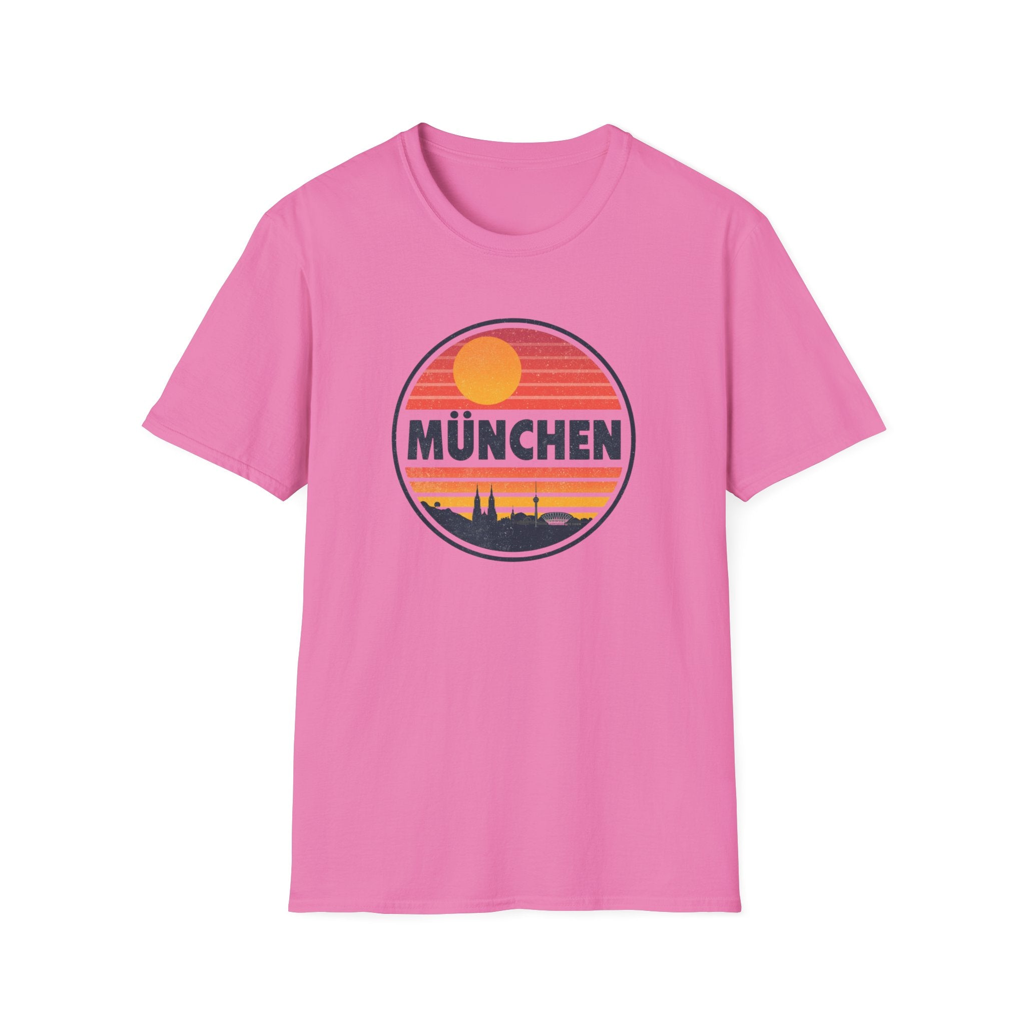 München Sunset T-Shirt — Retro Vintage Munich Skyline Tee