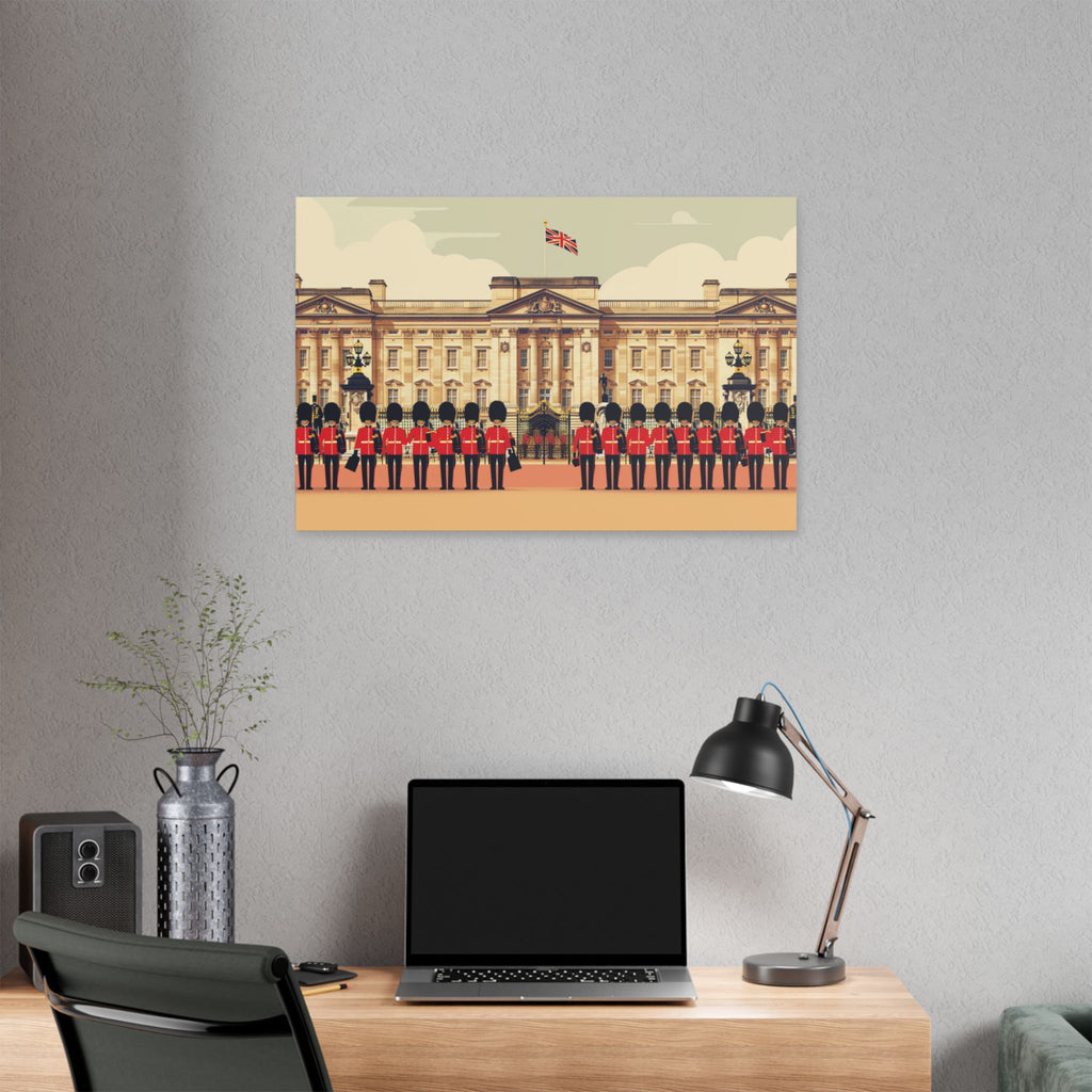Buckingham Palace Guards Canvas Wall Art — British Royal Guard Illustration