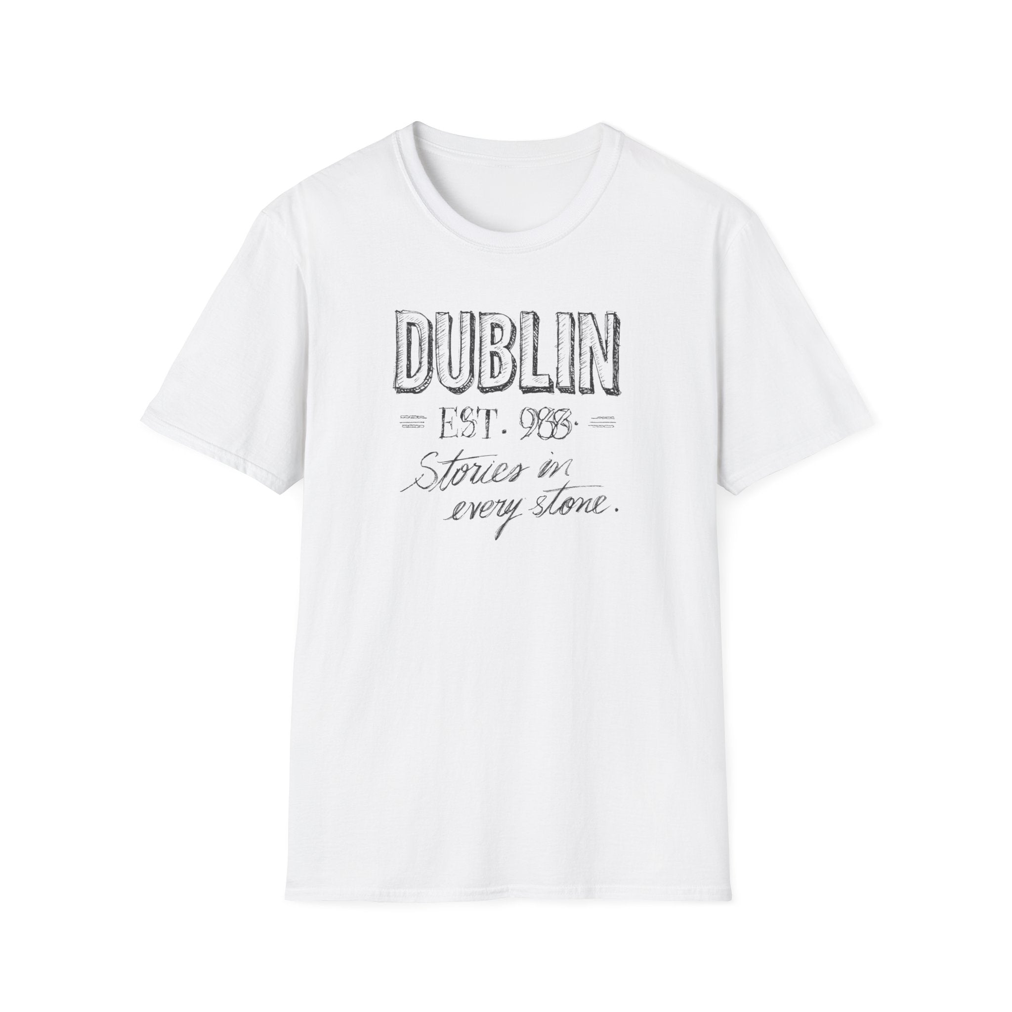 Dublin Est. 988 T-Shirt — 'Stones on Every Stone' Vintage City Tee