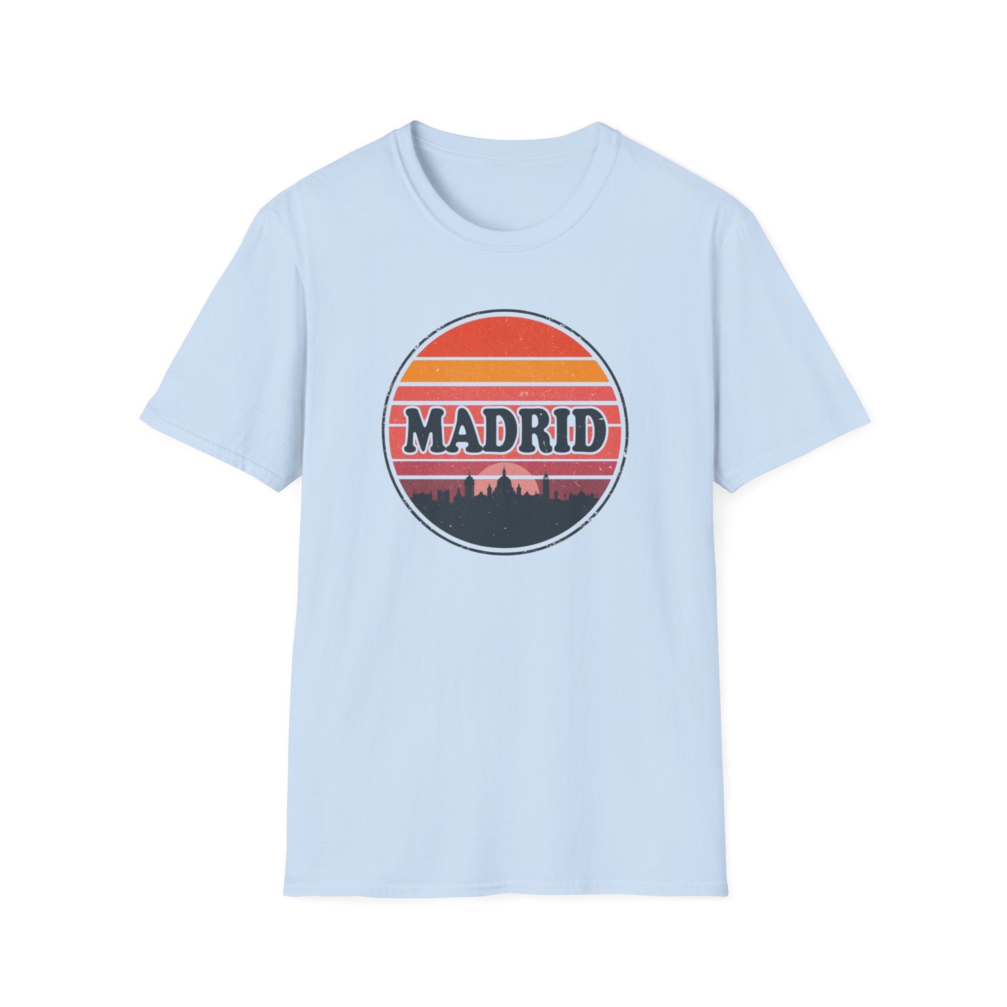Madrid Sunset T-Shirt — Vintage Skyline Graphic Tee