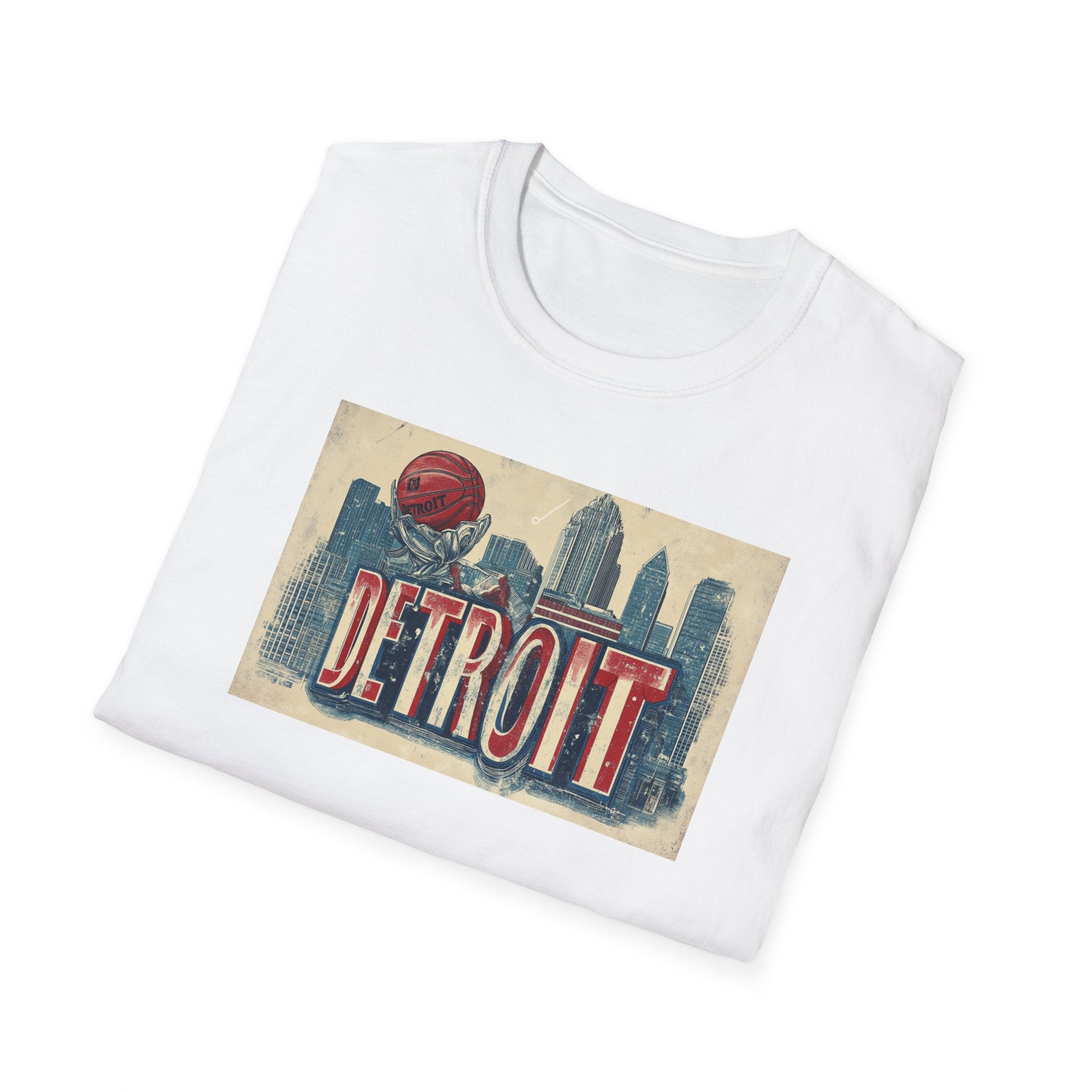Detroit skyline vintage postcard T-Shirt | Retro city skyline tee