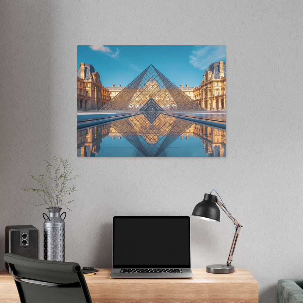 Louvre Glass Pyramid Canvas Print — Paris Travel Wall Art