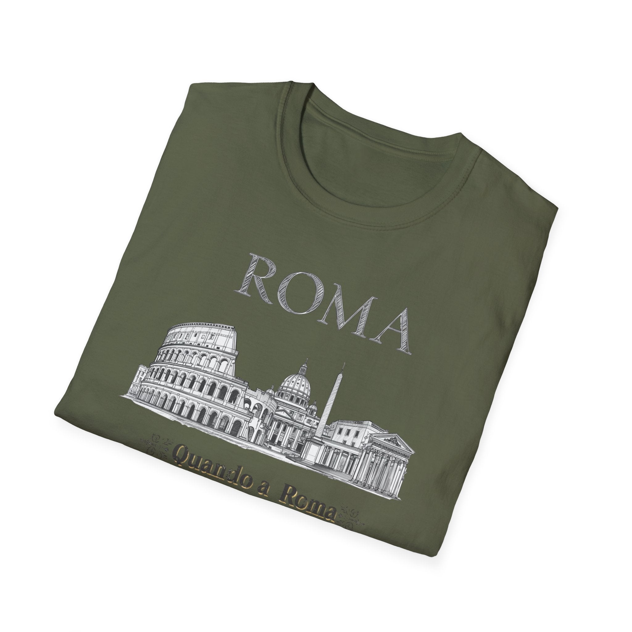 Roma skyline illustration T-Shirt | Colosseum Vatican Stencil