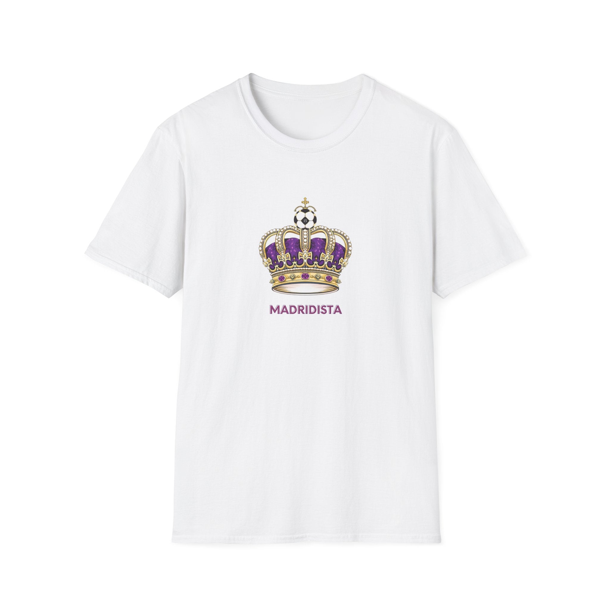 Madridista Crown T-Shirt | Soccer Fan Tee, Royal Purple Gold Crest