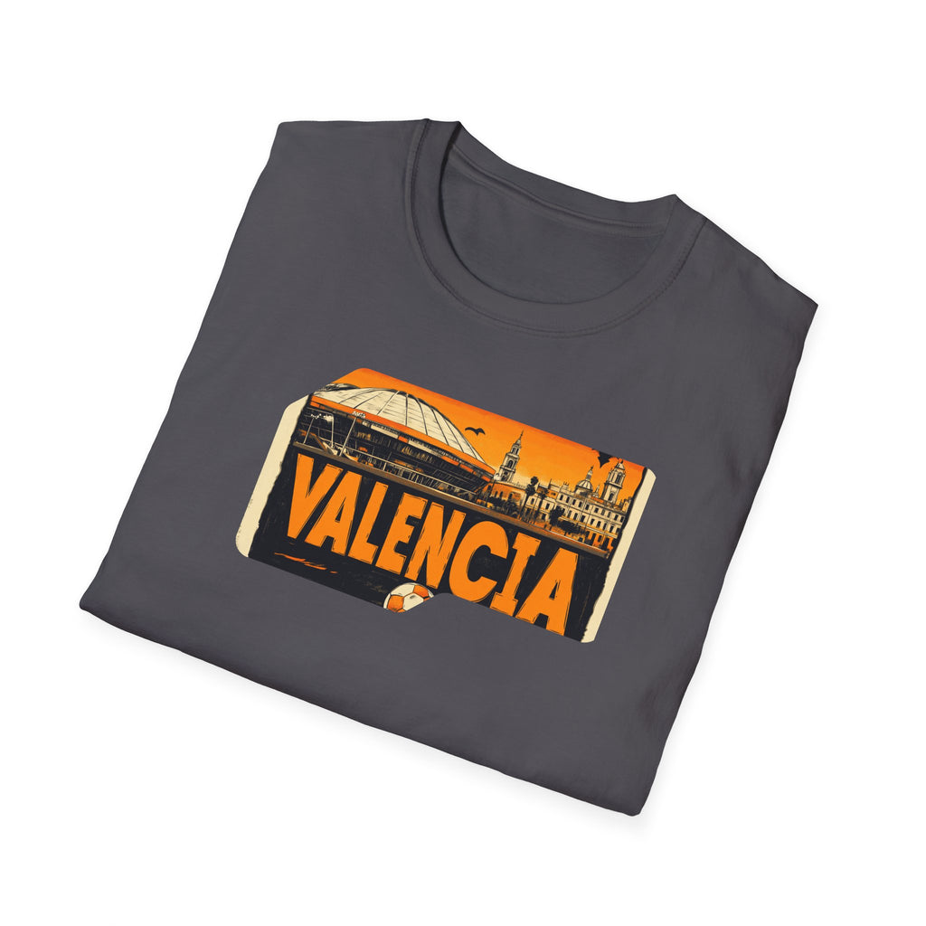 Valencia postcard skyline T-Shirt | Retro cityscape, orange sunset
