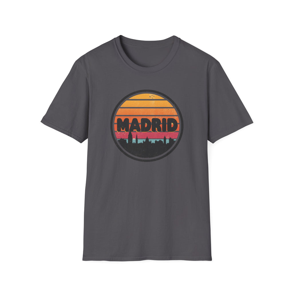 Madrid Skyline T-Shirt — Vintage Sunset Cityscape Tee
