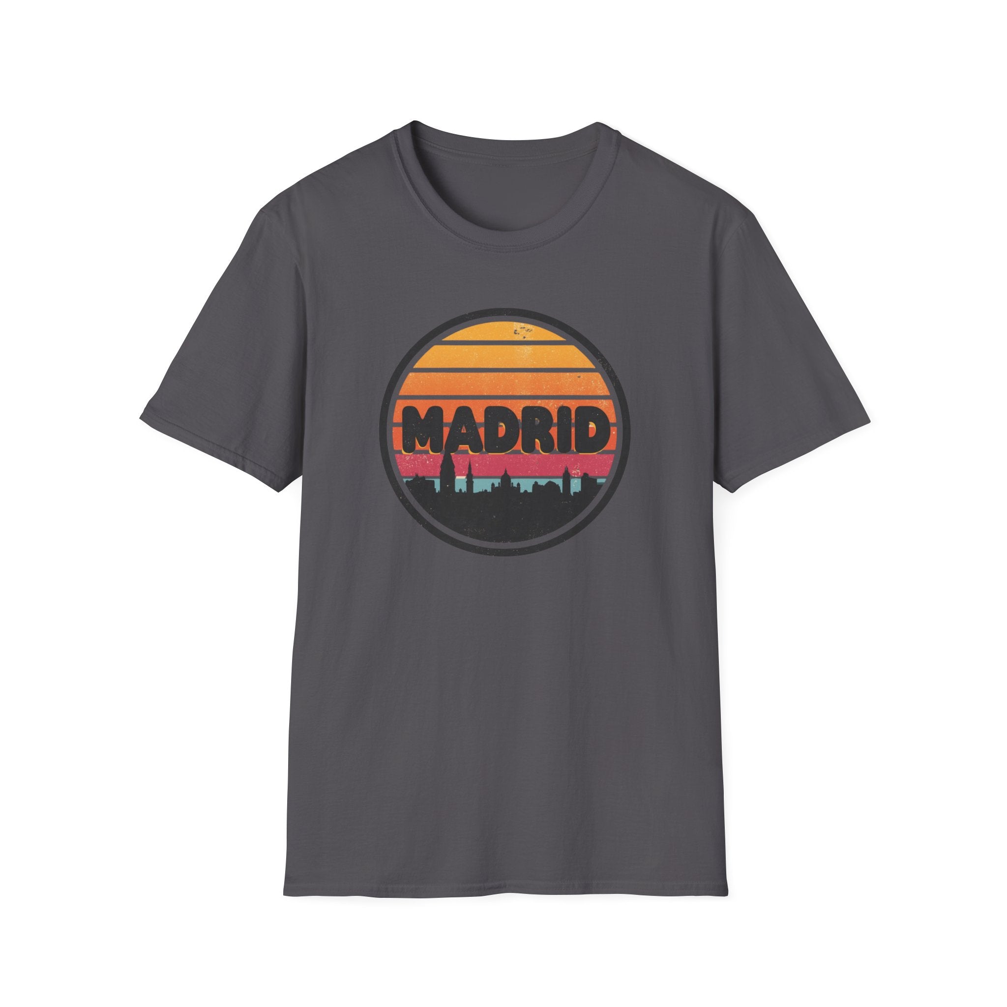 Madrid Skyline T-Shirt — Vintage Sunset Cityscape Tee