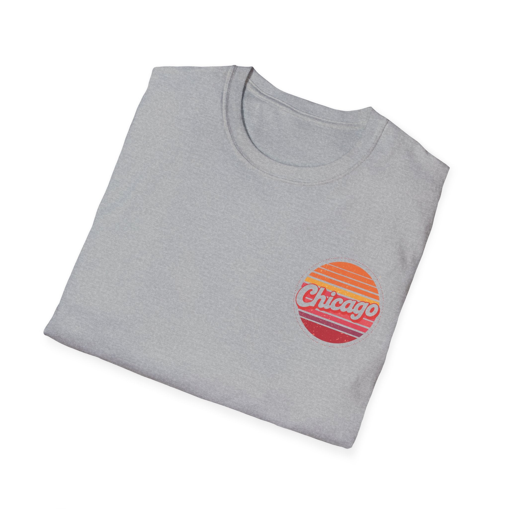 Chicago Retro Sunset T-Shirt | Vintage City Logo Tee