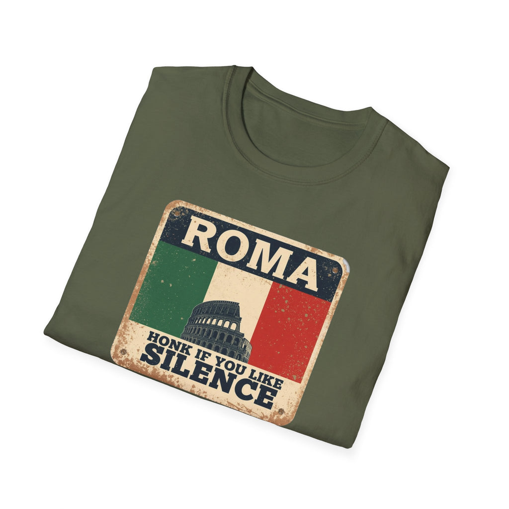 Roma Vintage Italy T-Shirt — "Honk If You Like Silence" Retro Rome Tee